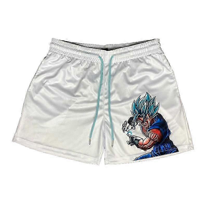 מכנסיים קצרים קז'ואל משוחררים בהשראת אנימה יפנית לגברים - בגדי רחוב וחדר כושר