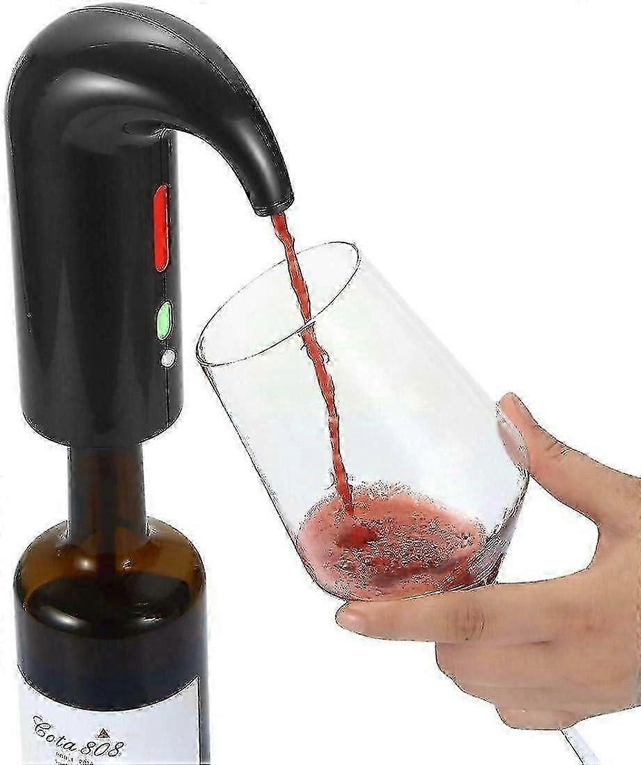 Zwarte beluchter en rode wijndispenser Automatische wijnoxidator dispenser Multi-Smart navulbare schenktuit