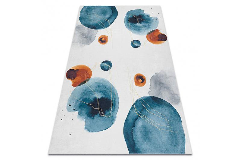 ANDRE 1112 washing carpet Abstraction anti-slip - white / blue