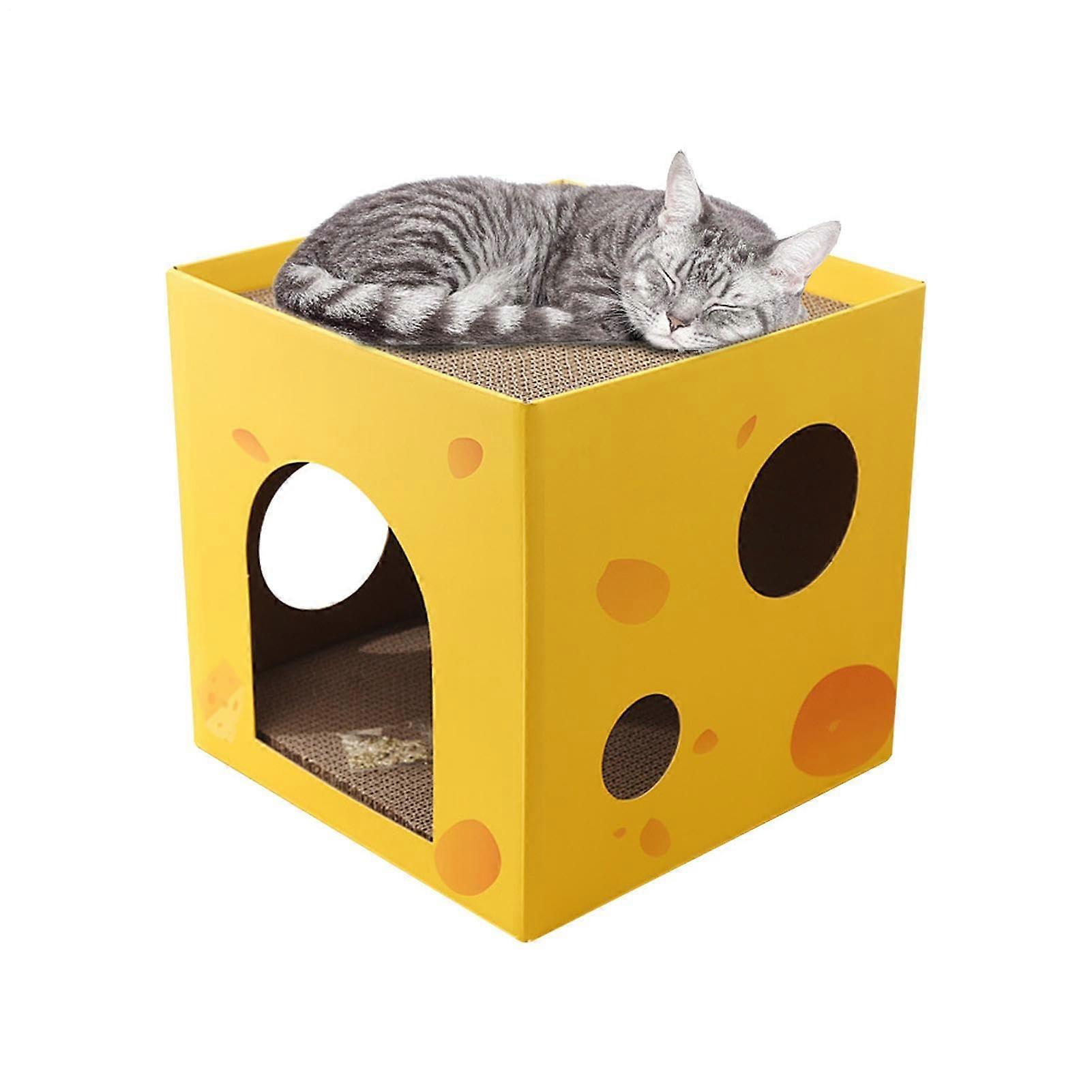 Cat Scratcher Box Cardboard Lounger, Reversible Scratch Block, Cat Bed, Eco-Friendly Furniture Protector For Indoor Cats