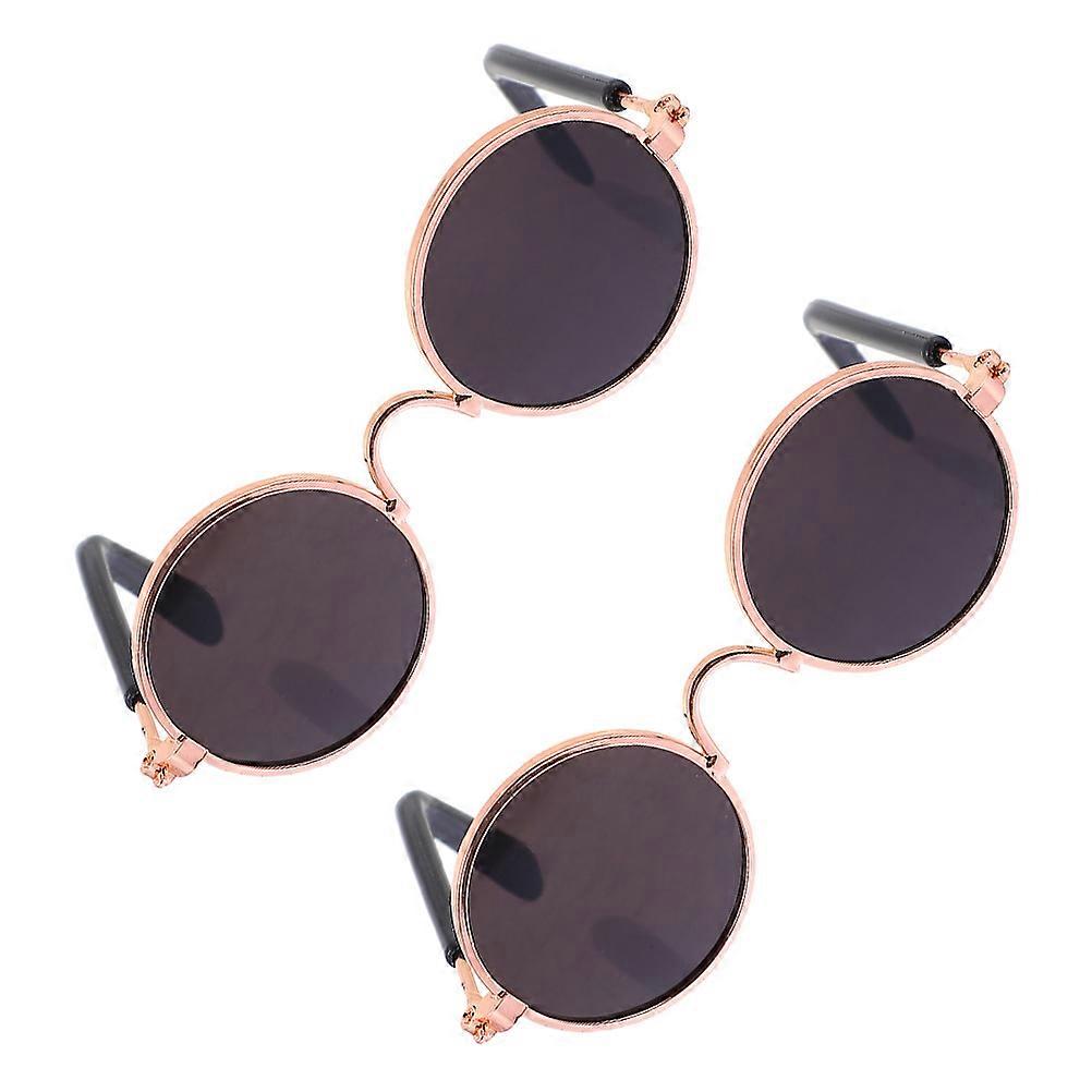 Mini Doll Sunglasses 2Pack For Toy Enthusiasts And Pet Owners In Black Color Providing Decoration And Cosplay Fun