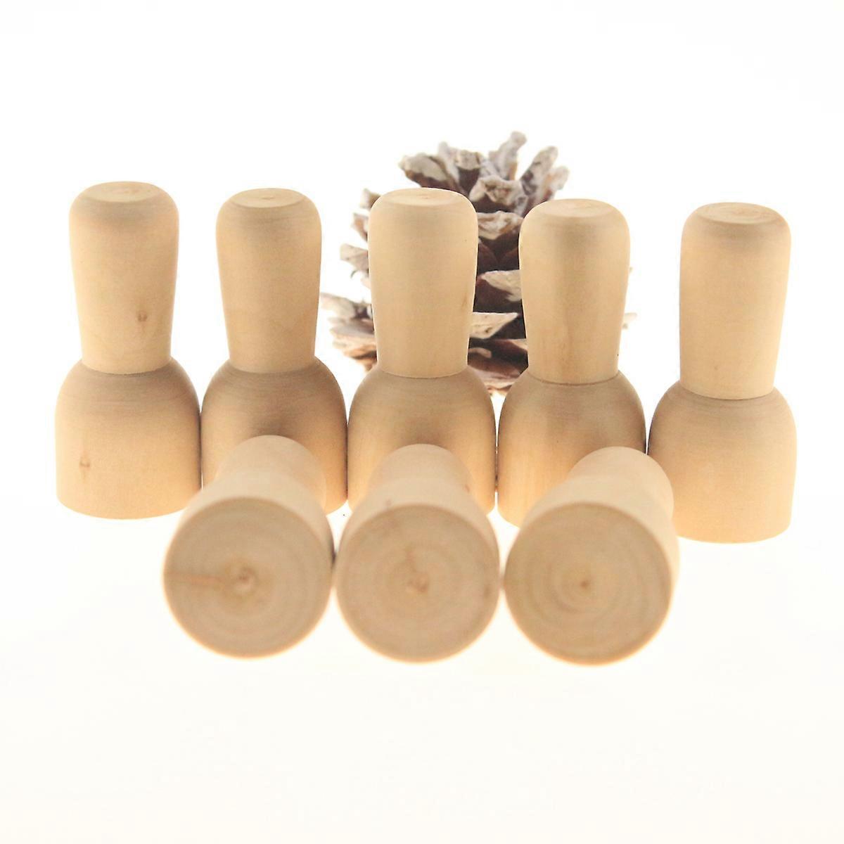 20 Pcs DIY Wooden Puppet Toys for Kids Craft Project Paintable Unfinished Dolls Light Brown