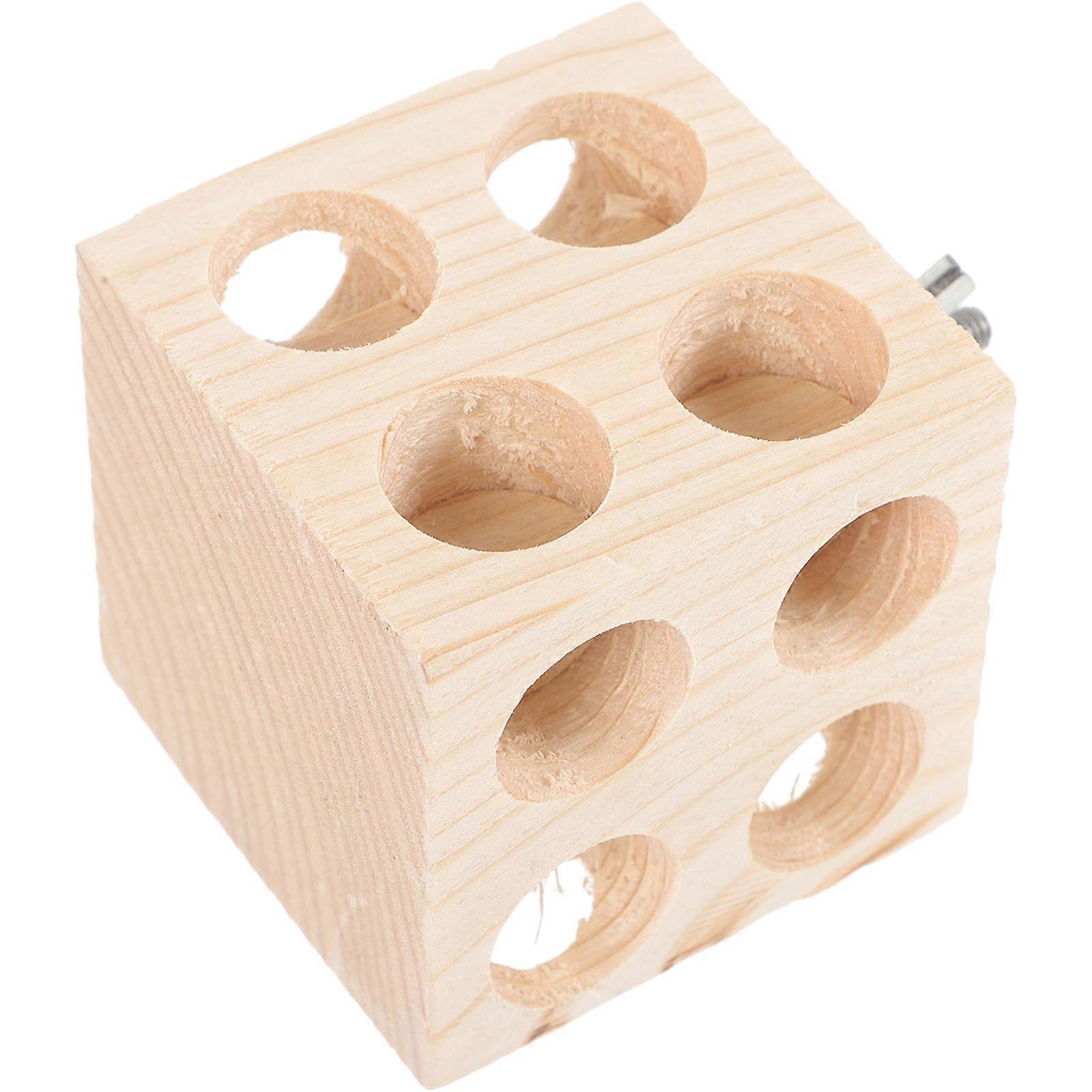 Bird Wooden Block Toy for Small Pets Beige Parrot Chewing and Biting Toy for Bird Health and .5 inches
