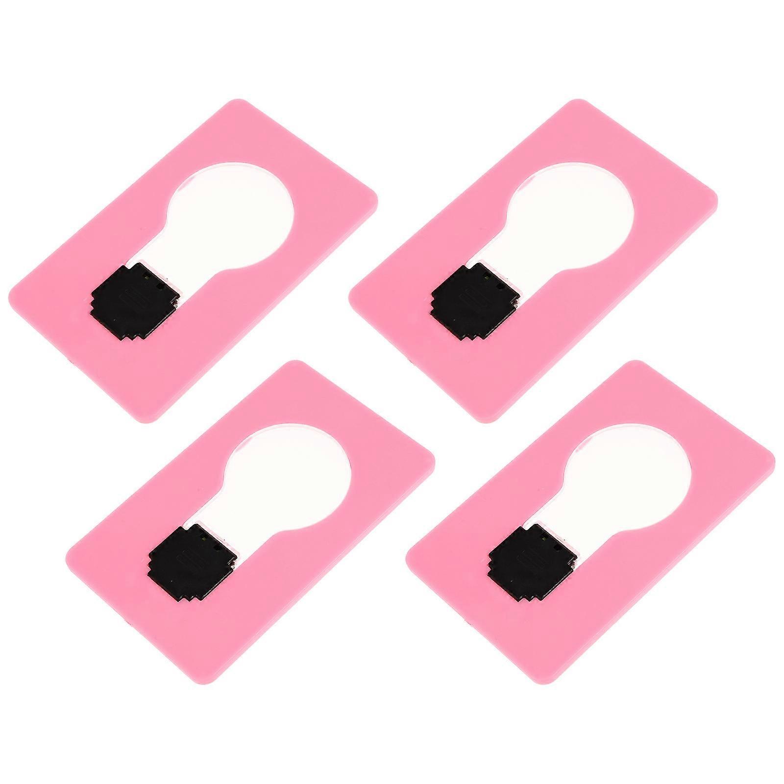 Portable Mini Card Shaped Night Light with Bright LED for Handbag Backpack Suitcase Pink