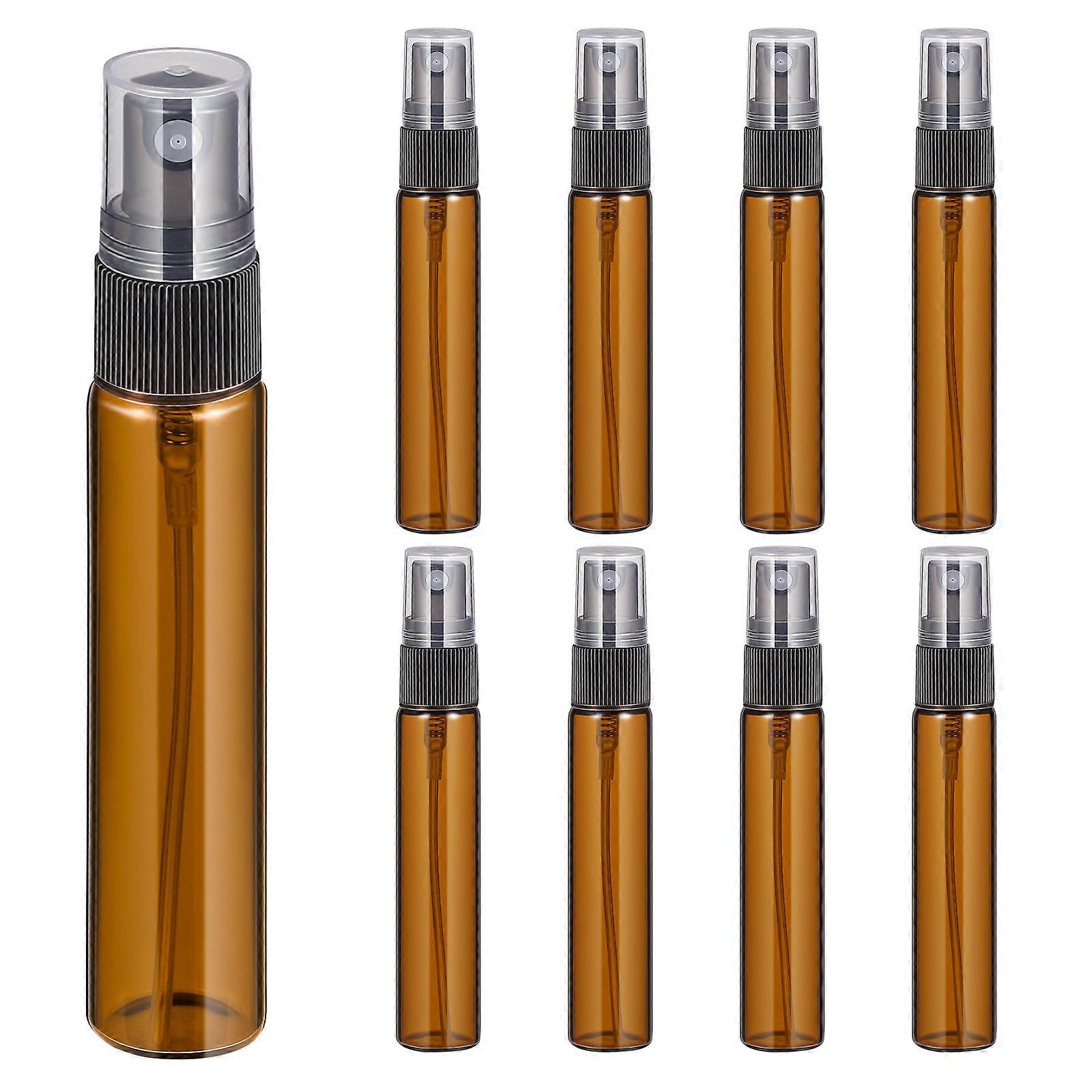 Brown Glass Perfume Bottles with Sprayer 10ml for Travel and Everyday Use 10 Pieces
