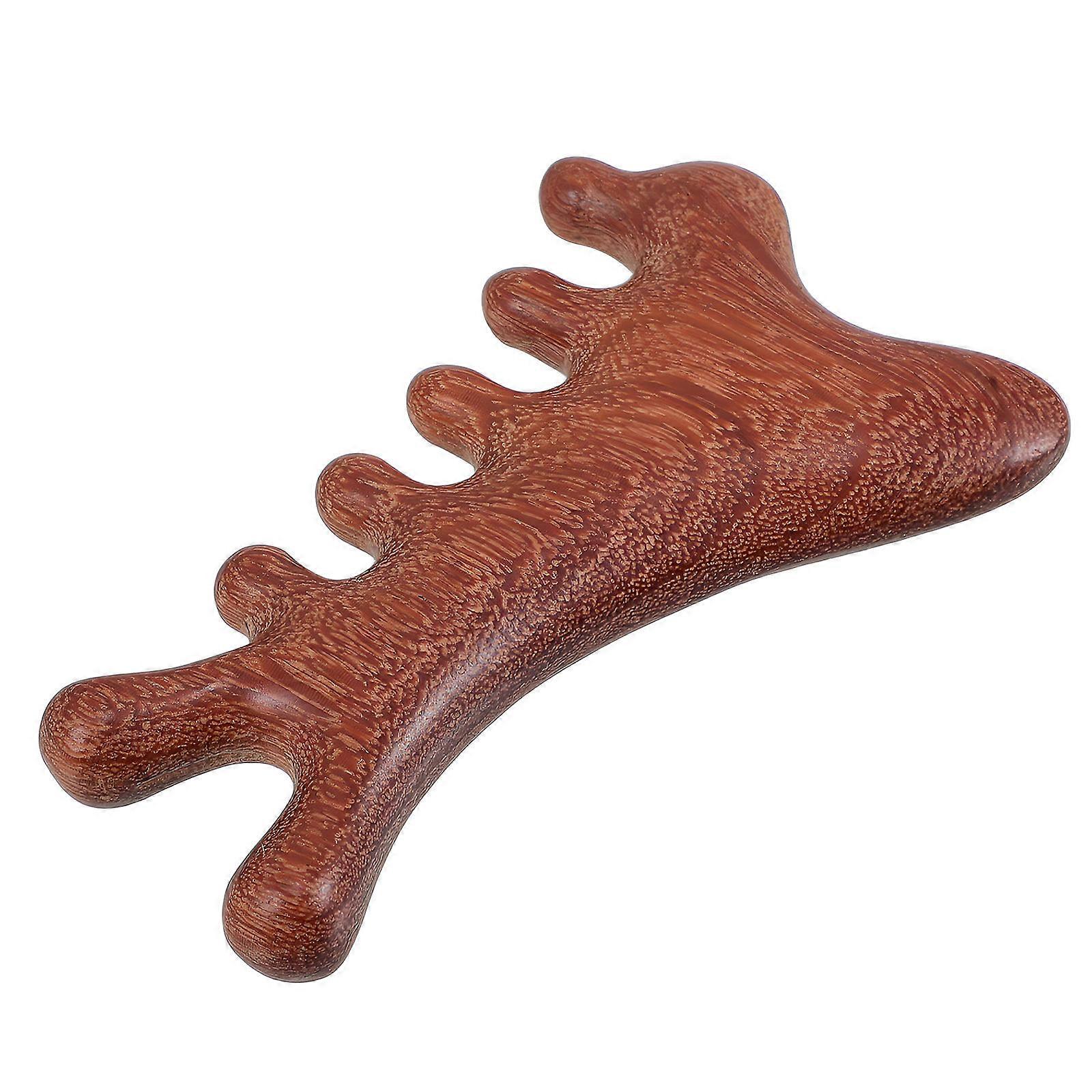 Hair Care Tool Gua Sha Scalp Brush Ergonomic Wood Massage Comb Compact Design For Home Use 1Set