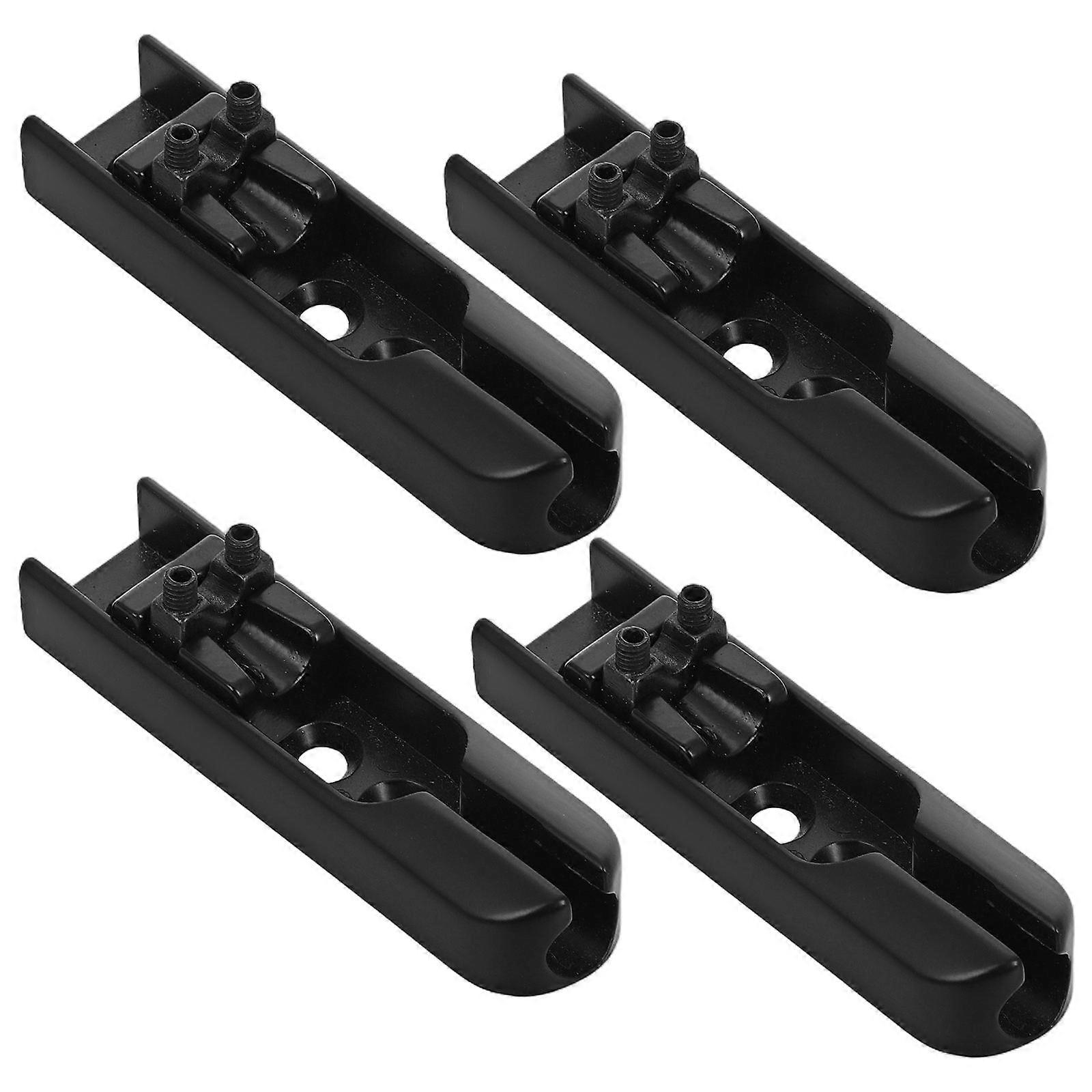 Worgeous 4pcs Bass Bridge Set for 4 String Electric Bass Black Guitar Parts with Screws Replacement for Enhanced Sound and Performance
