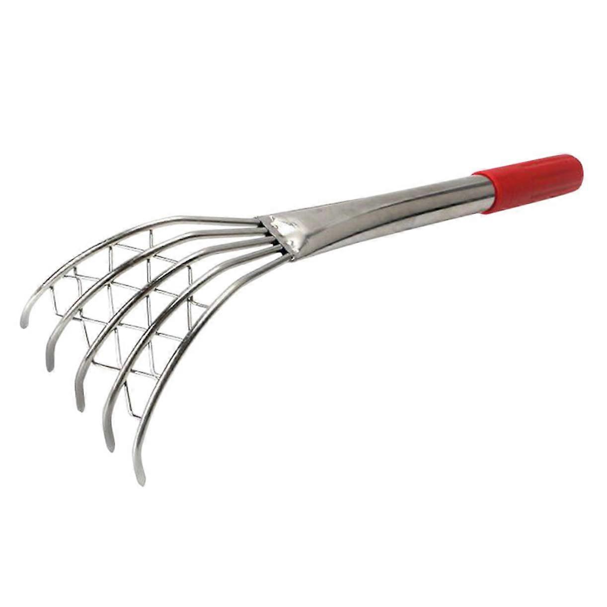 Seashell Claw Rake with Wooden Handle, Durable Beach Rake for Shell Collecting, Oysters, Seafood, Reusable Tool