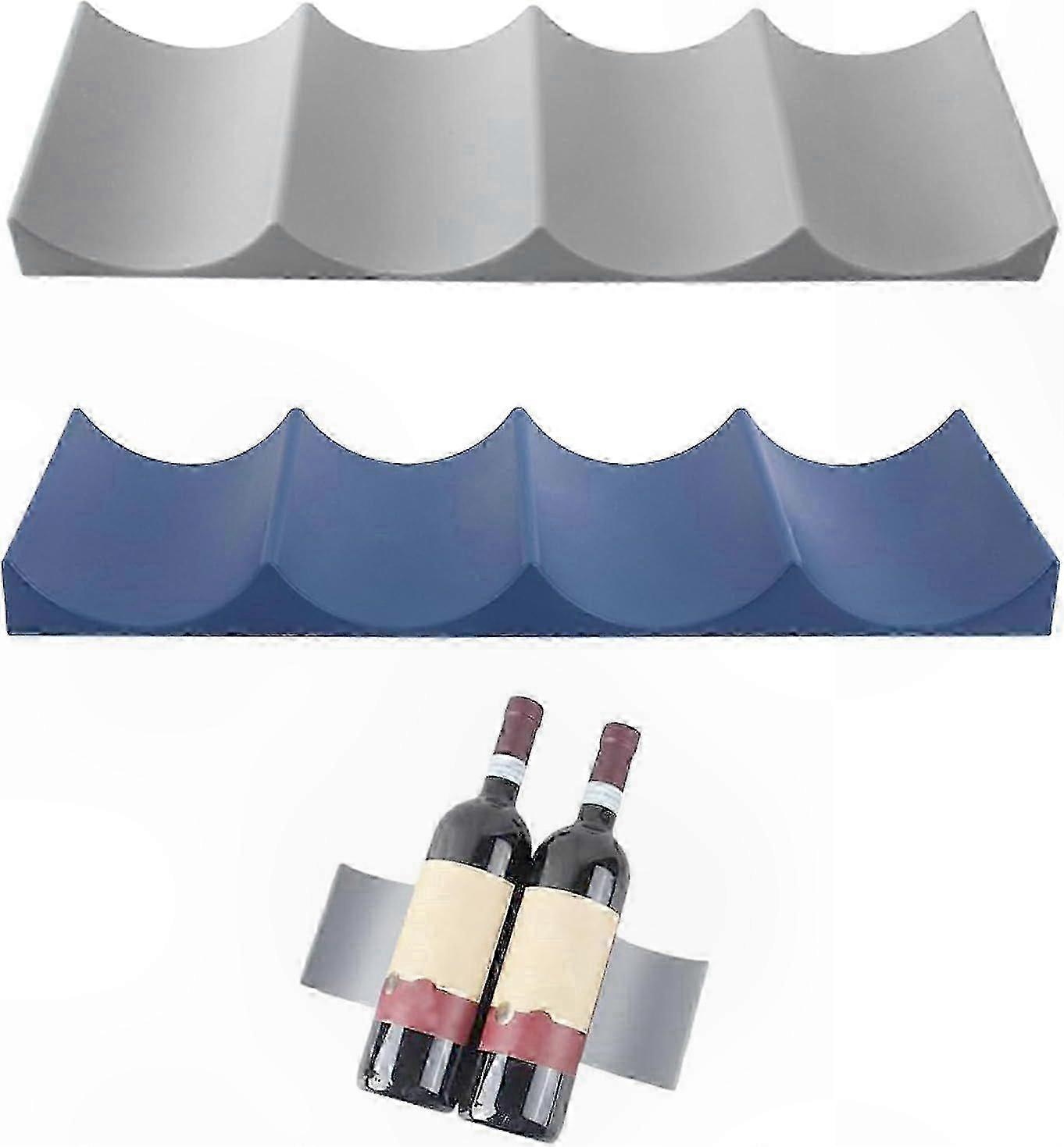 2-Pack Fridge Bottle Organizer, Plastic Wine Rack for 10 Bottles, Kitchen Cabinet Storage Solution