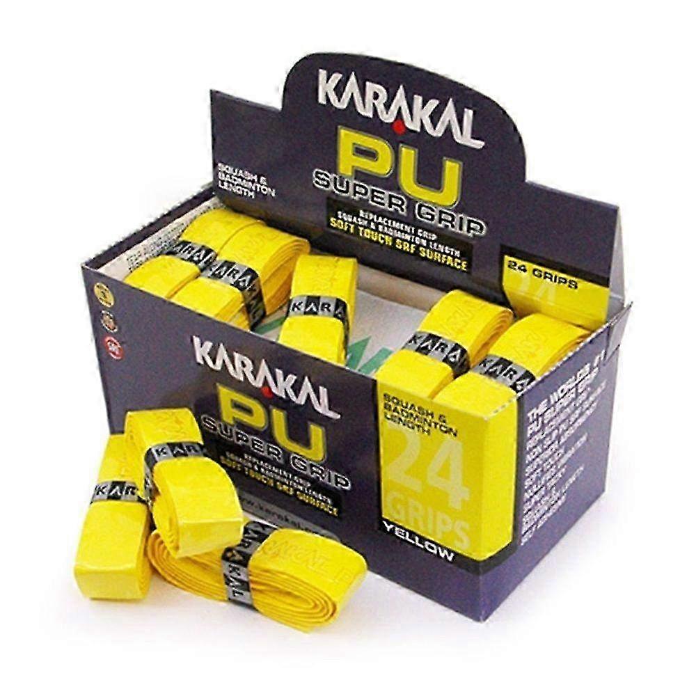 Karakal Pu バドミントン テニス スカッシュ ラケット用スーパー グリップ交換用 - 滑り止めコンフォート ハンドル ラップ - イエロー (1 個)