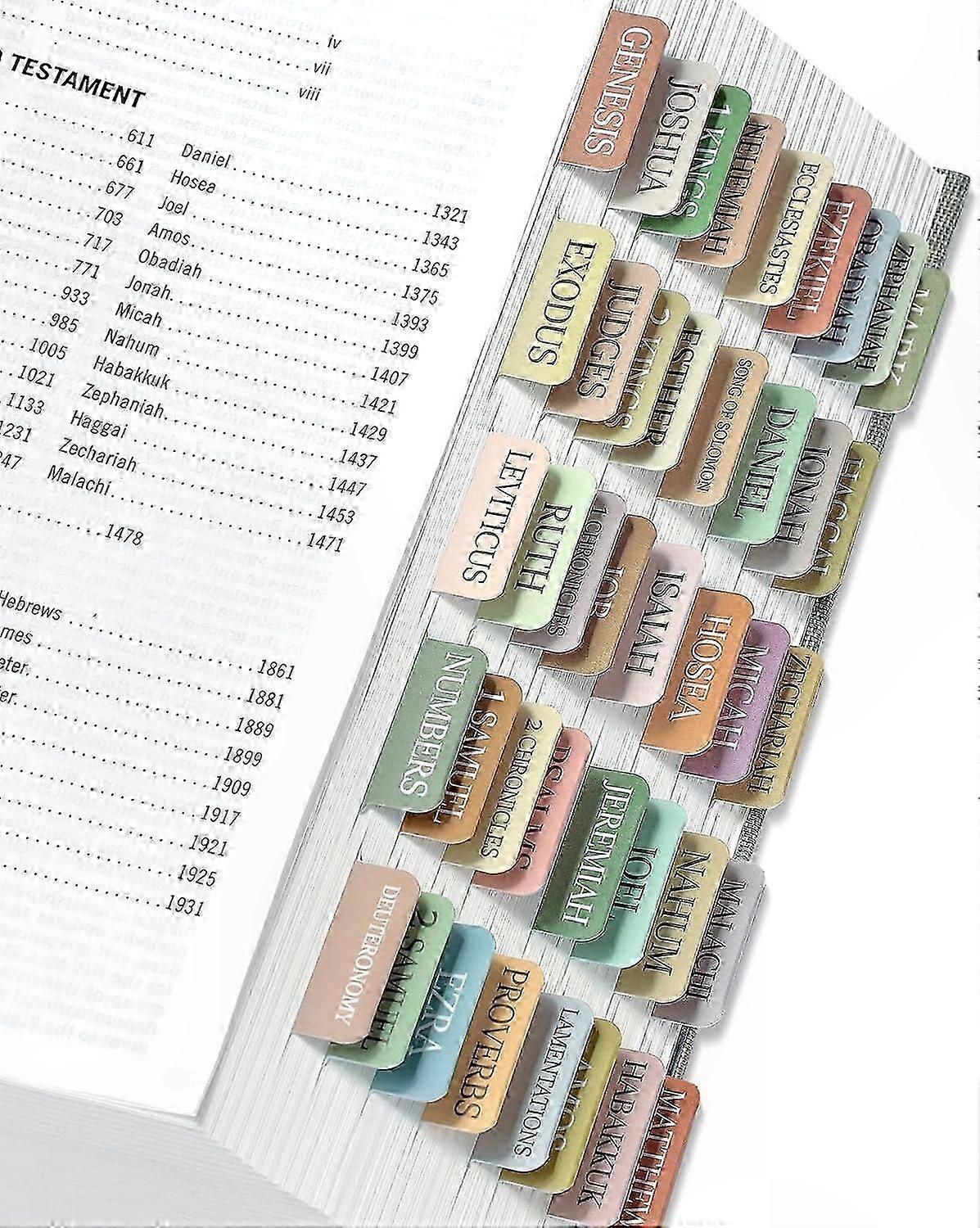 Large Print Neutral Bible Tabs for Easy Navigation, Laminated Index Tabs with Boho Theme for Study Bibles