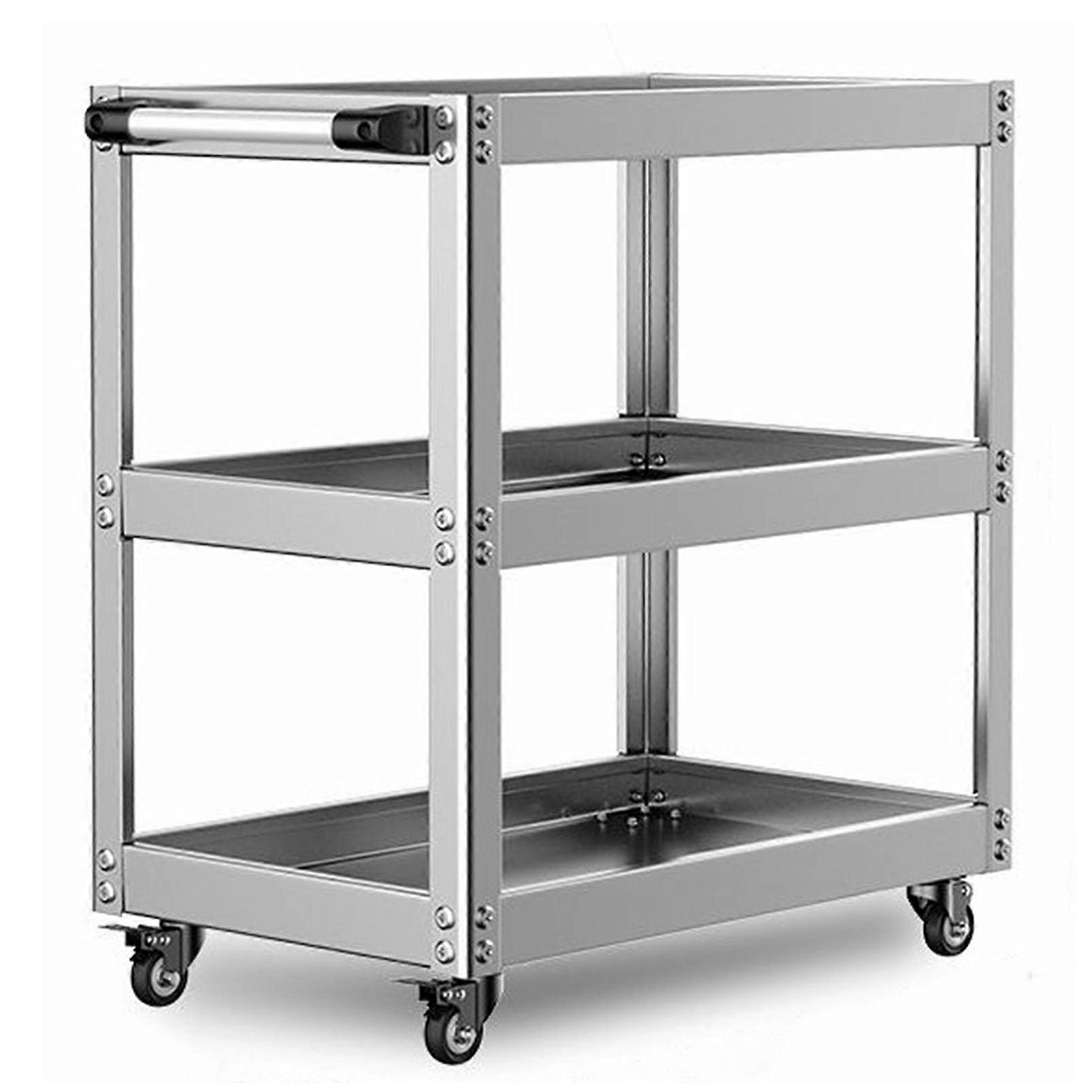 Heavy Duty Metal Mechanic Trolley with Wheels, Large Capacity Workshop Trolley