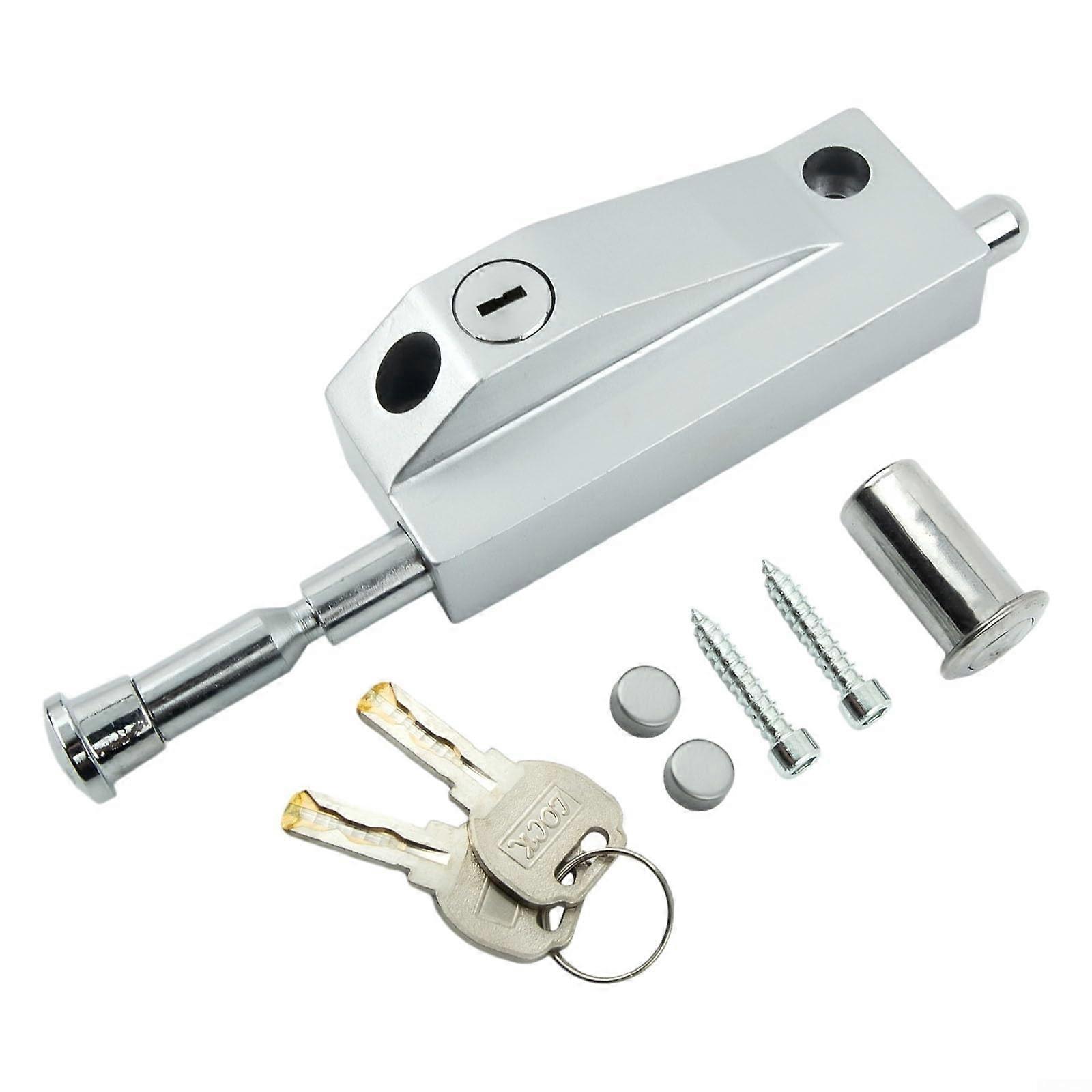 Zinc Alloy Floor Lock with Key for Framed and Swing Doors, Secure Rotating Door Hardware