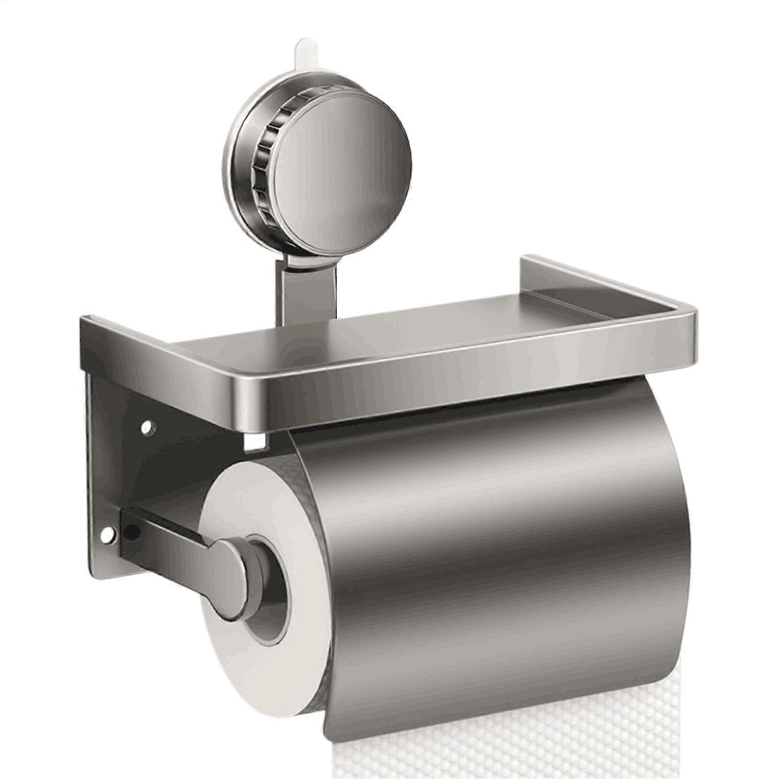 Wall Mounted Tissue Dispenser, Bathroom Tissue Holder with Shelf