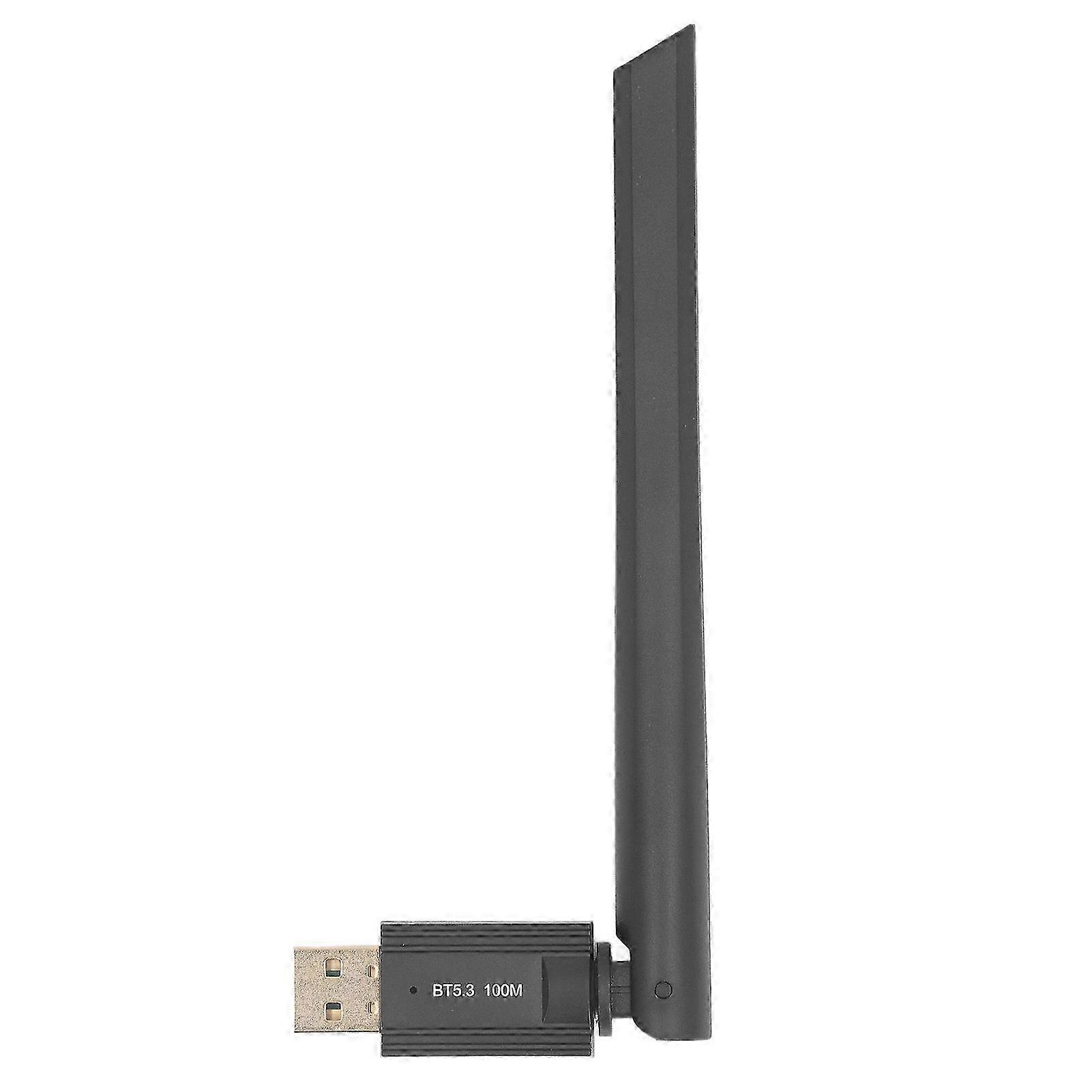 USB Bluetooth 5.3 Adapter with External 4dBi High Gain Antenna Long Range 100M Wireless Transmitter Receiver for Windows 8.1 10 11
