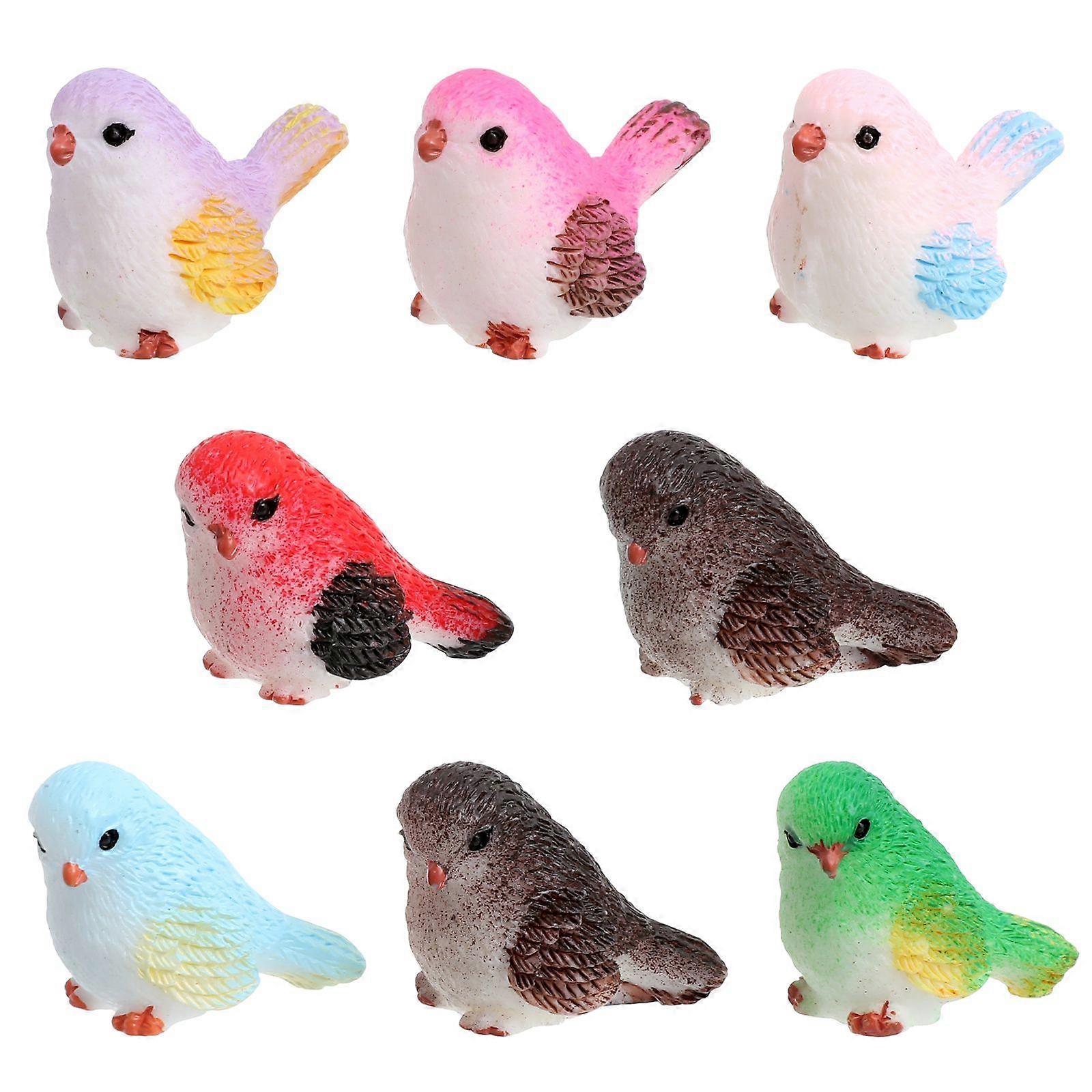 8pcs Moss Micro Landscape Succulent Accessories Cartoon Little Bird Ornaments