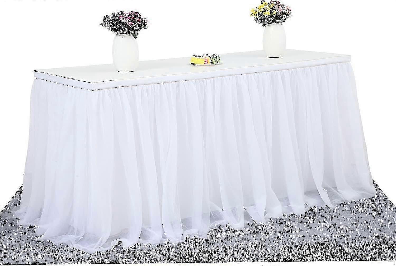 Puffy Tulle Table Skirt Elegant Tablecloth for Events and Parties