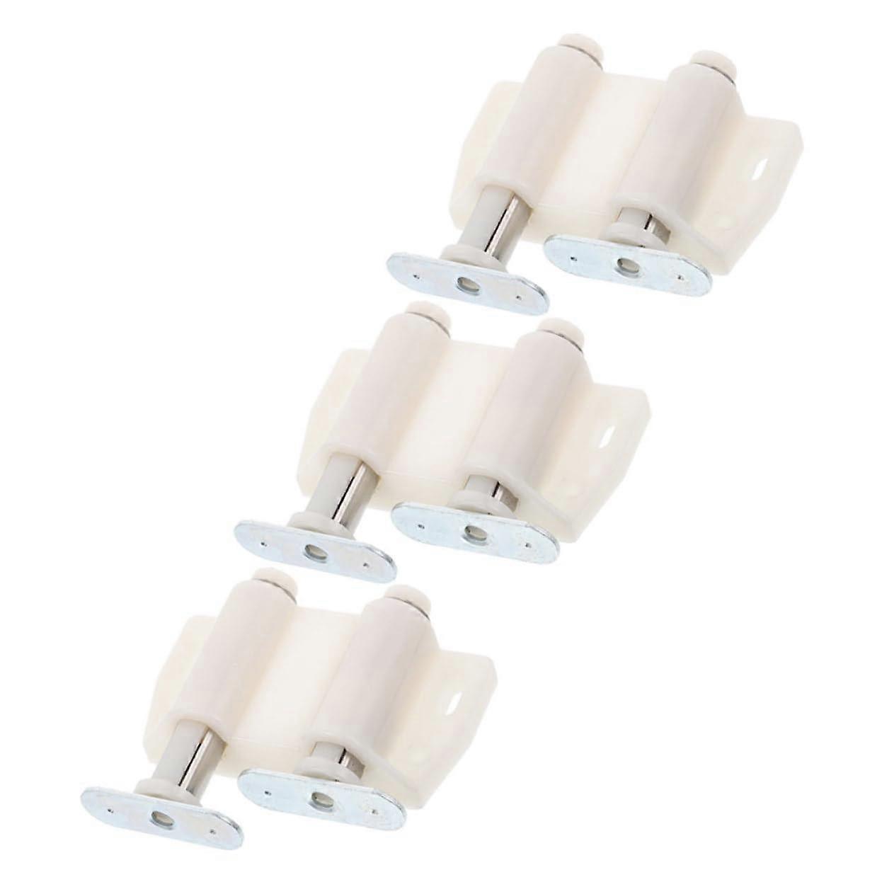 Magnetic Push To Open Catch Pack Of 3 For Double Doors, Heavy Duty Touch Latch, Kitchen And Wardrobe Cabinet Locks