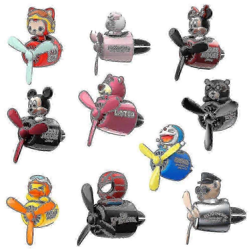 Rotating Aroma Diffuser for Car Vent - Bear Pilot Design Air Freshener with Propeller Feature