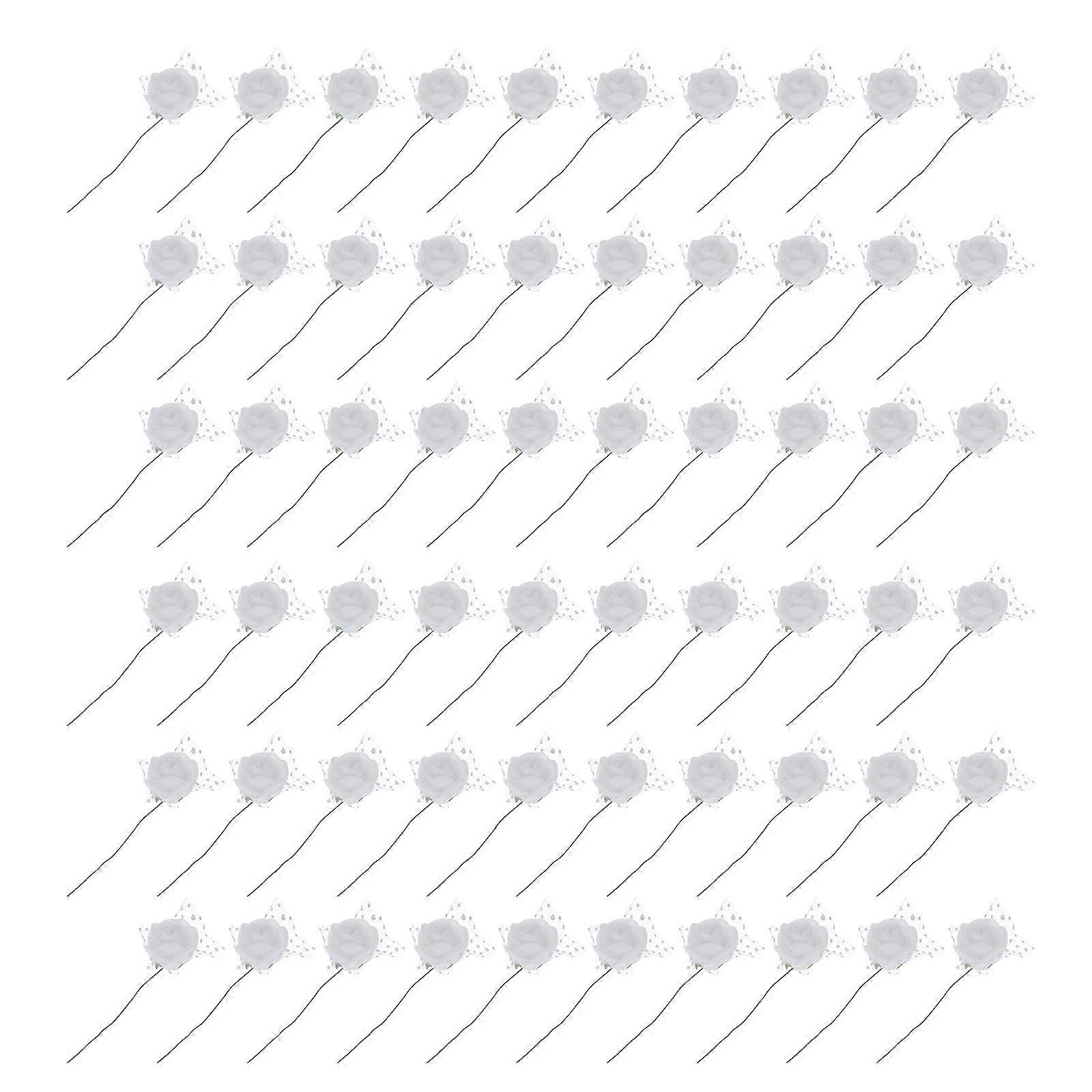 144pcs White Artificial Rose Heads with Stems & Leaves – DIY Wedding Bouquets, Bridal Shower Centerpieces, Party Decor, Weather Resistant Floral