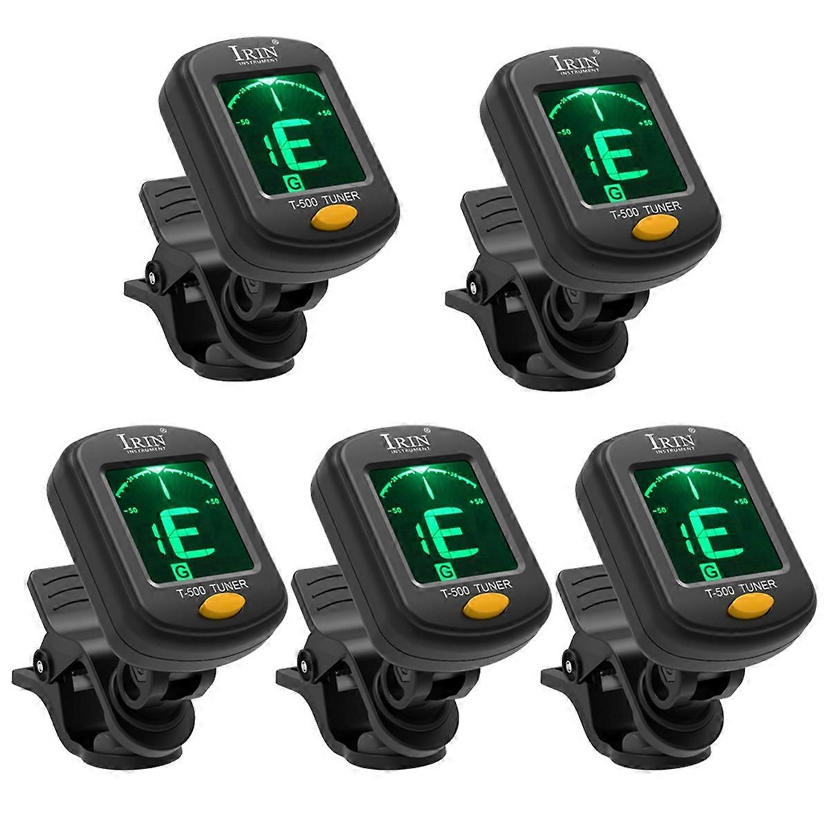 T-500 Guitar Tuner Rotatable Clip-on Tuner LCD Display 5PC