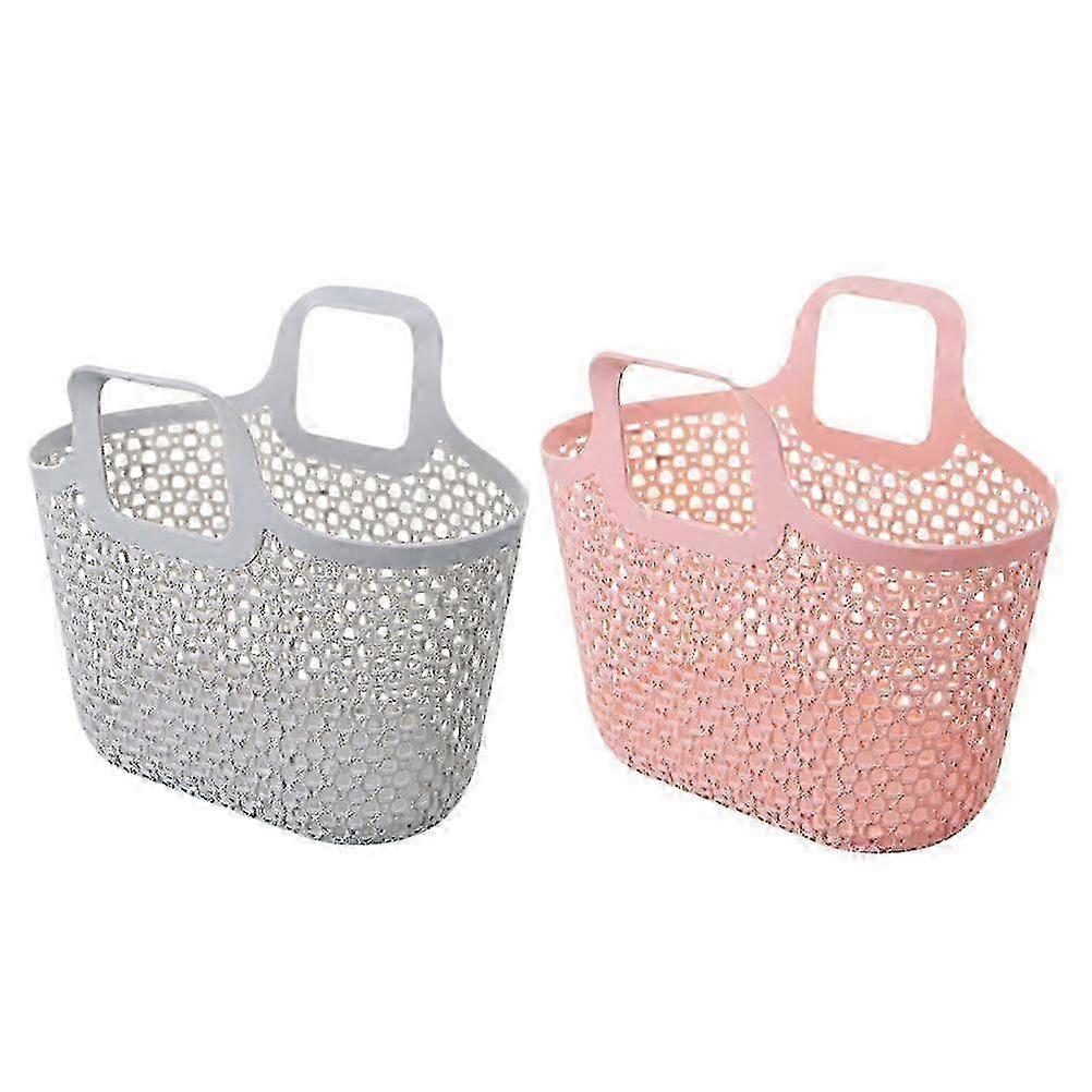 Twin Pack Handheld Bath Baskets - Hollow Design for UK Bathroom Org...