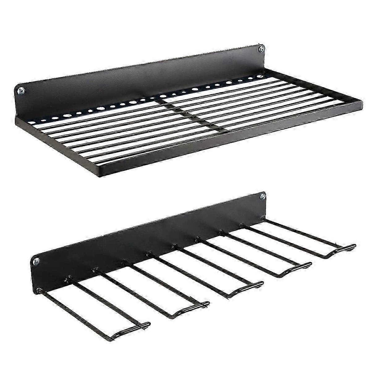 Manual power tool storage rack wall, hanging floating tool rack