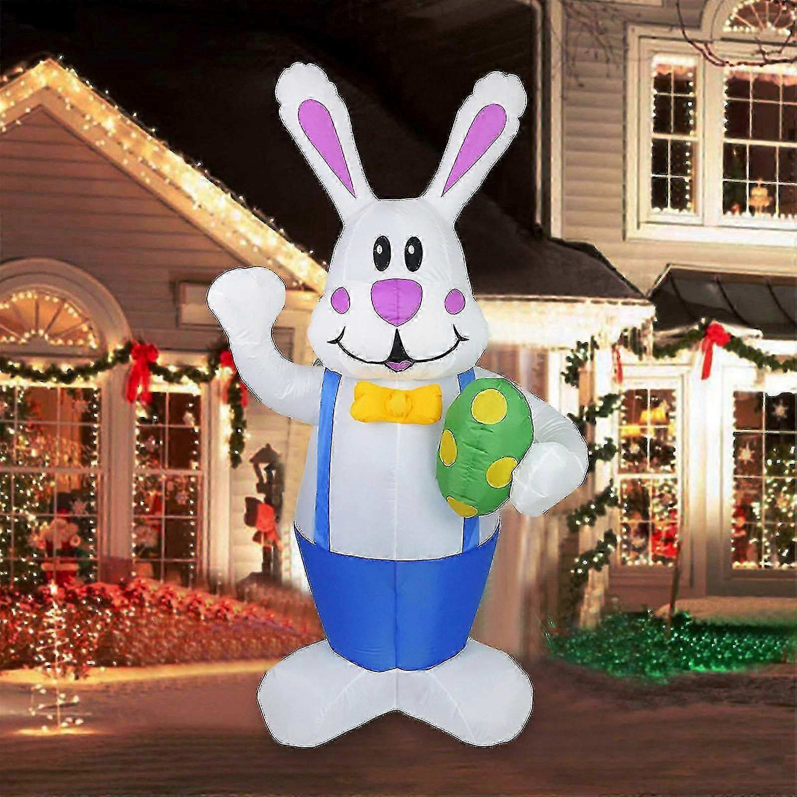 Garden Decor Easter Inflatable Standing Bunny Inflatable Model Glow...