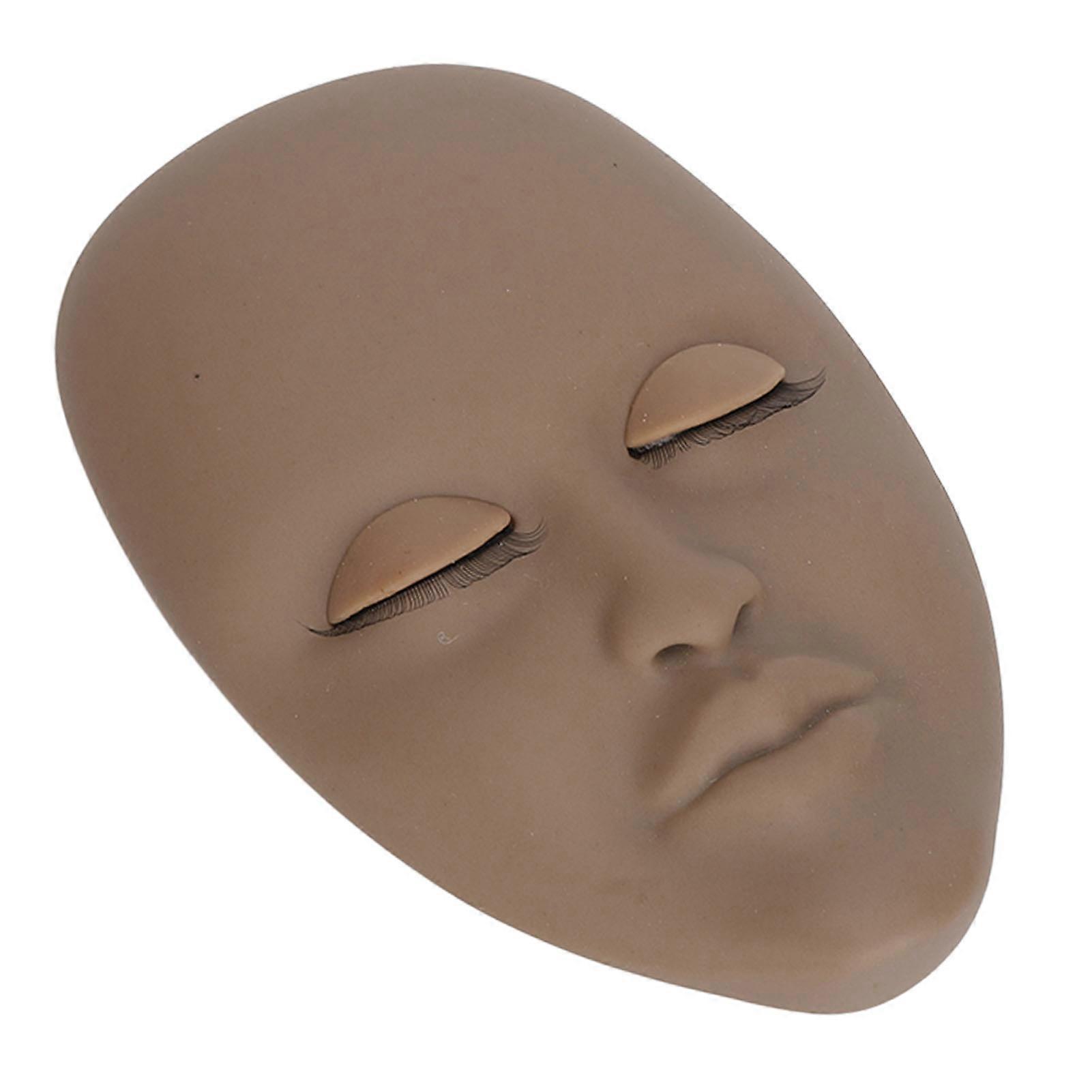 Lash Mannequin Head 16x10.3cm with 3 Pairs Double Layer Eyelids Coffee