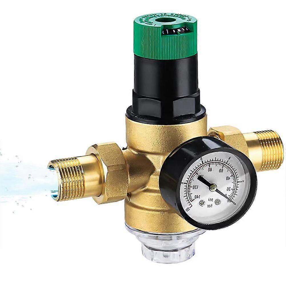 Régulateur de pression d’eau 3/4 de pouce, régulateur de pression d’eau avec manomètre d’eau et filtre à mailles