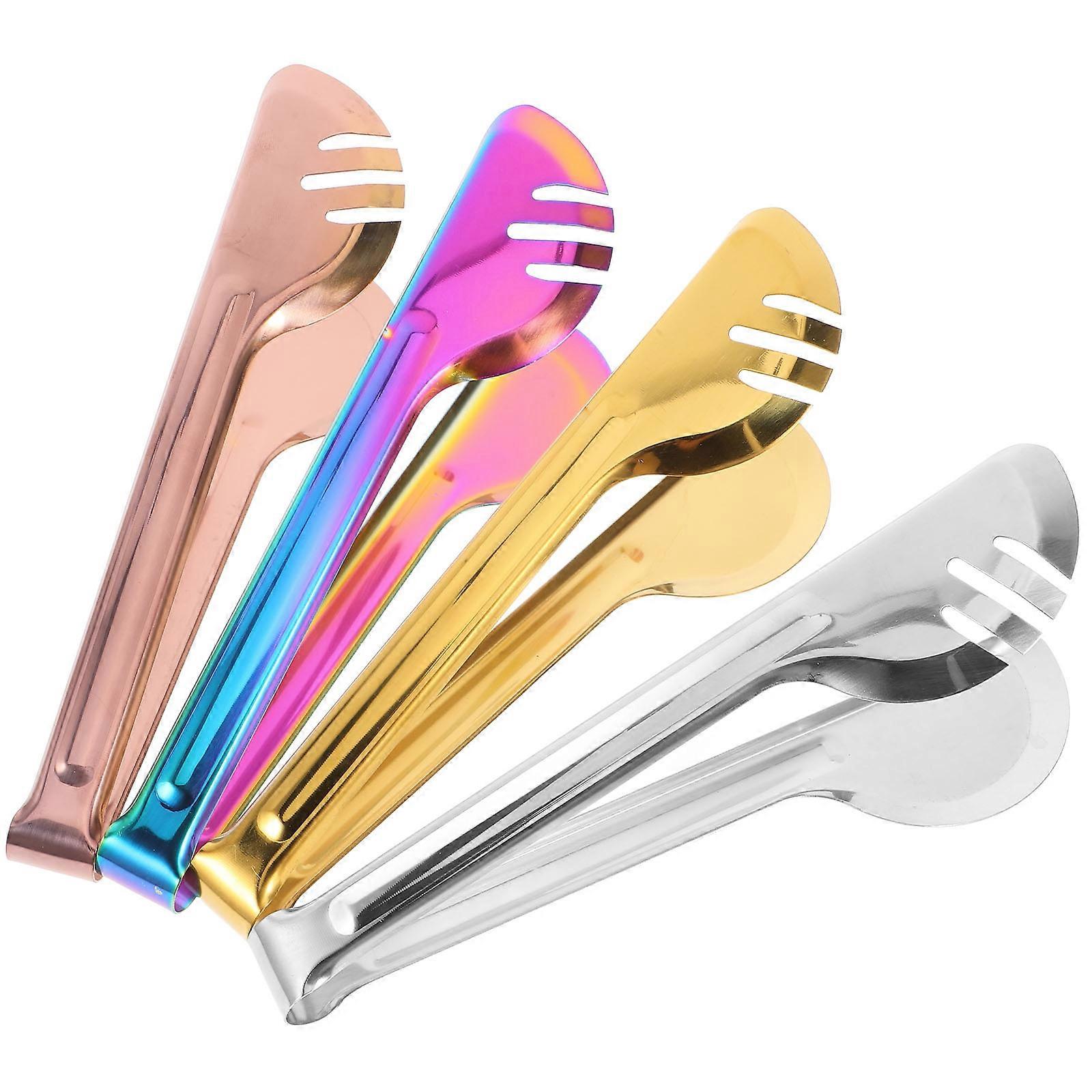 Stainless Steel Kitchen Tongs for Holding Use with Mirror Polished Surface 201 Material Multi Color