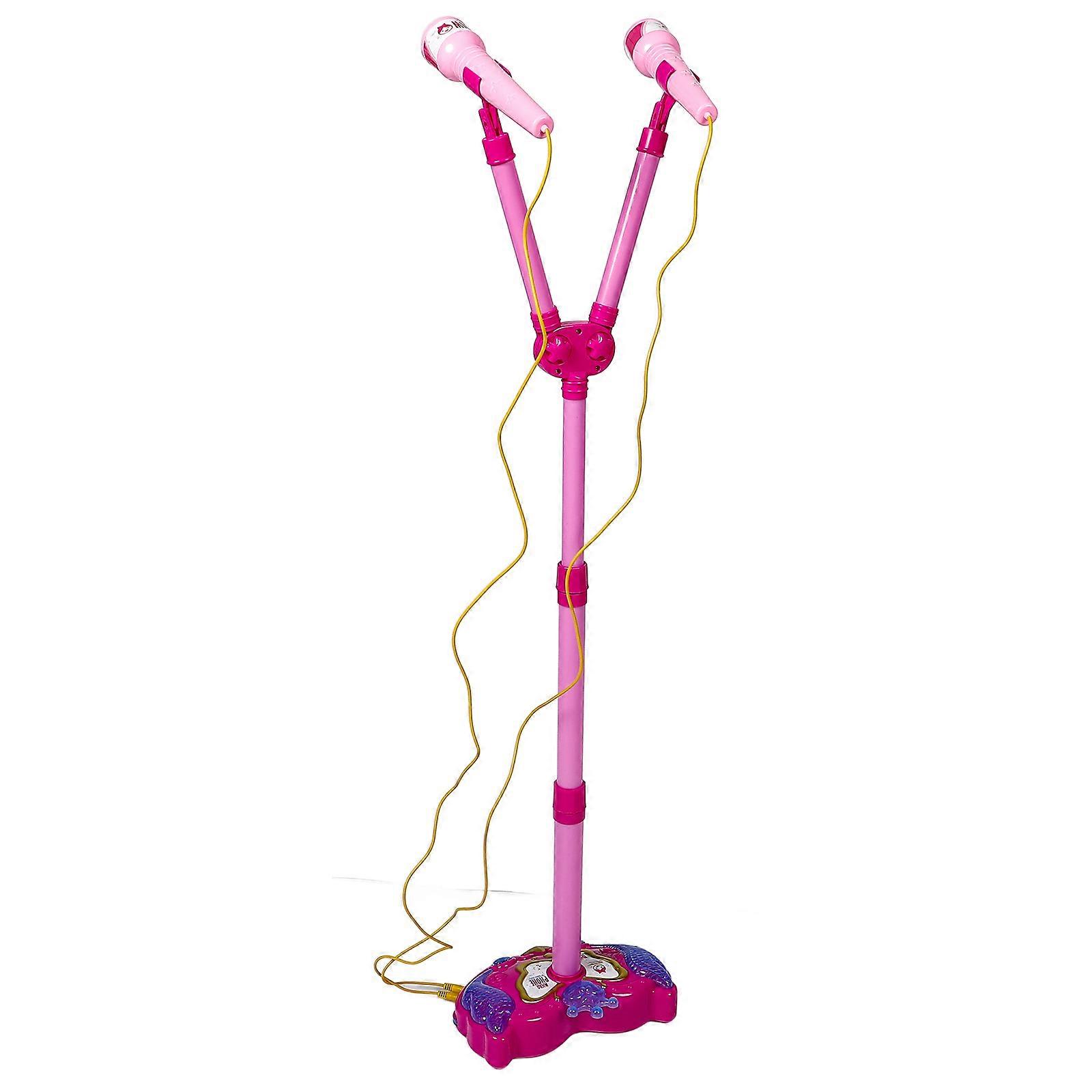 Children's Microphone Toy Portable Karaoke Machine for Singing Pink