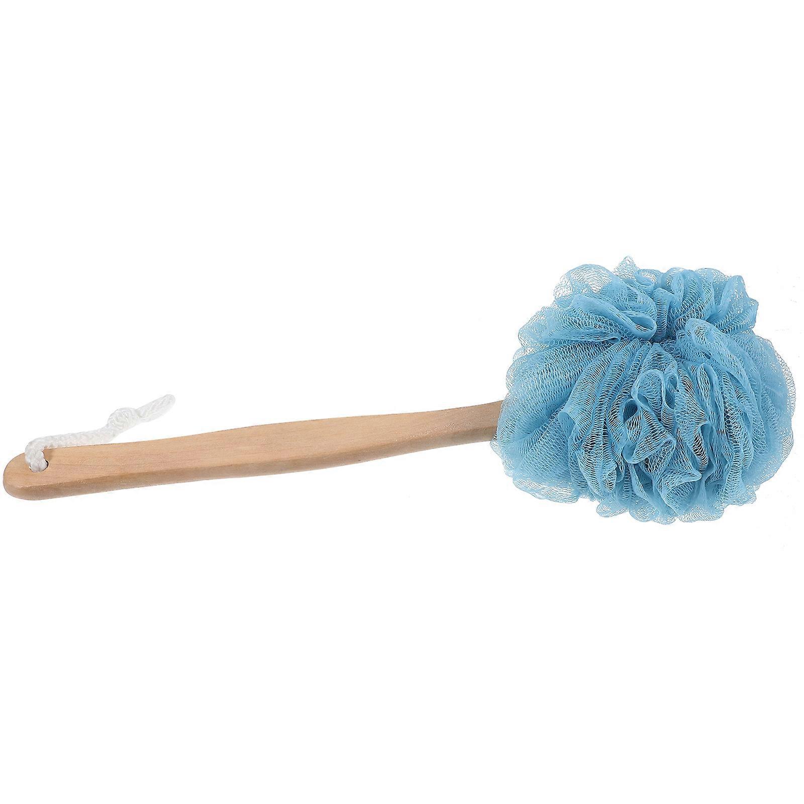 Blue Long Handle Bath Sponge Nylon Bath Ball for Bath Use Soft Comfortable Design