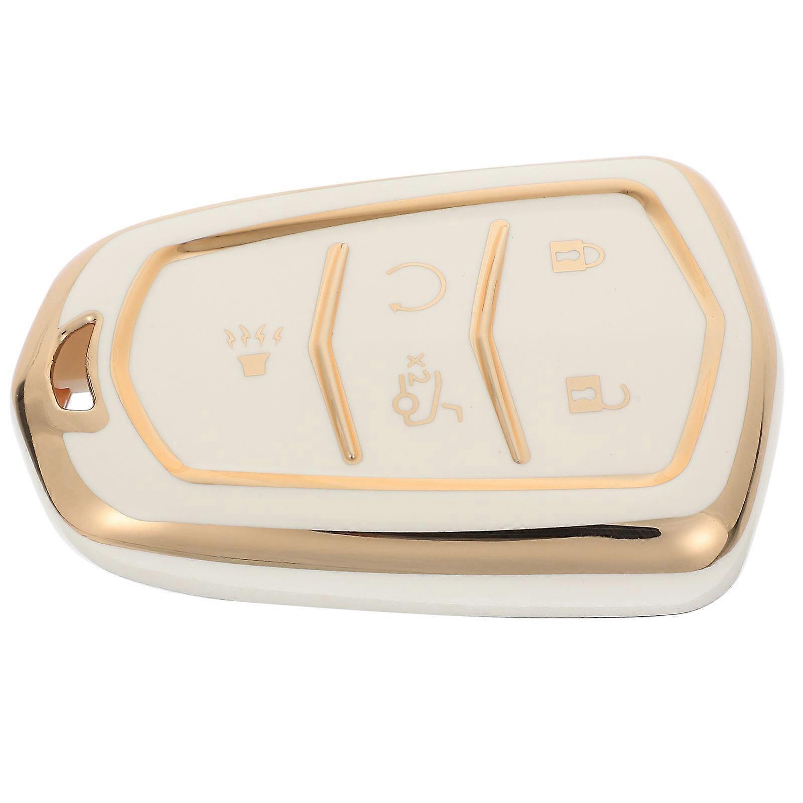 Durable TPU Key Fob Cover for Car Keys White Color Protects from Scratches and Wear 3.5 inches