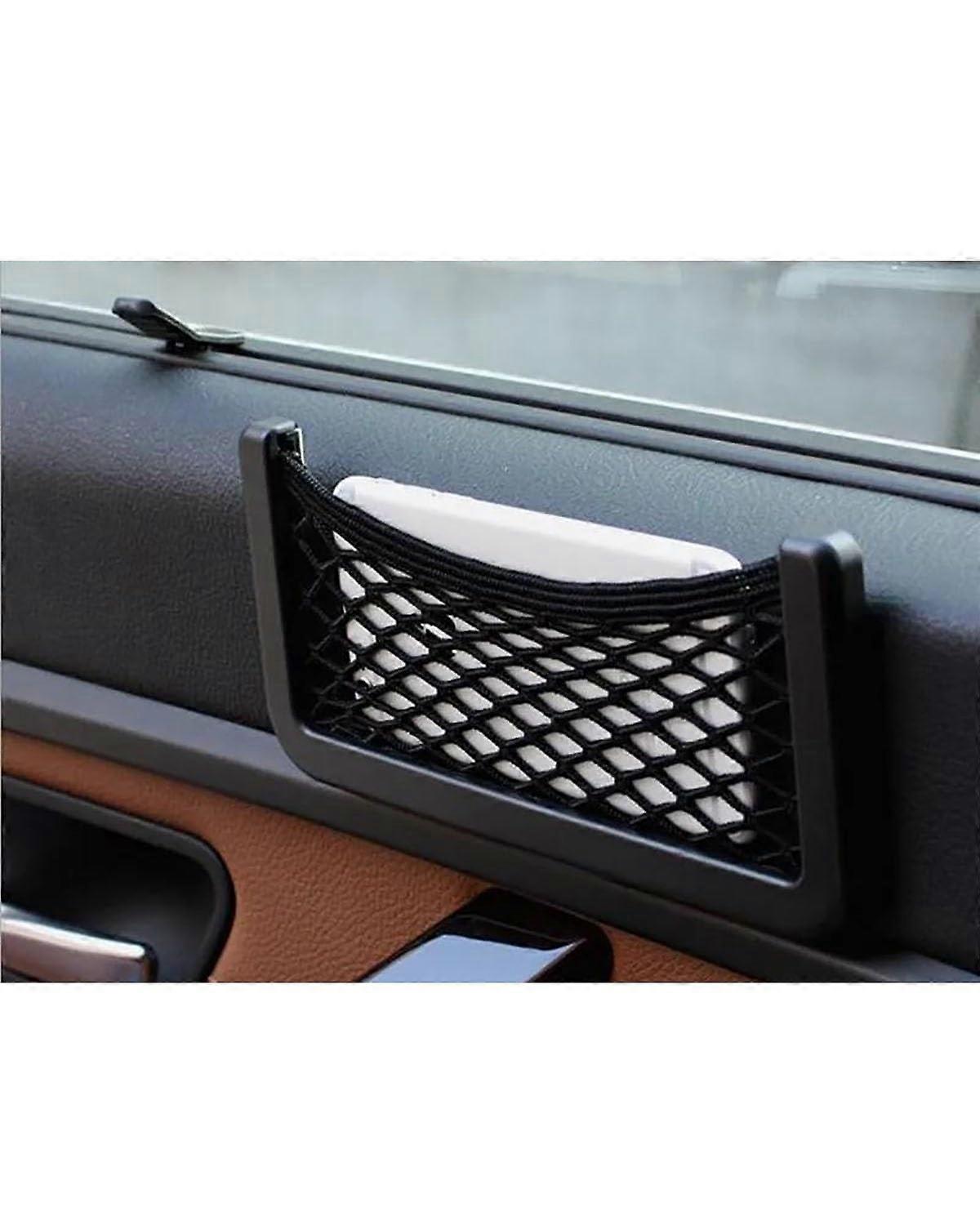 Storage Net Bag 15cm Elastic Mesh Car Net Organizer Adhesive Universal Fit Seat Back Storage Pocket