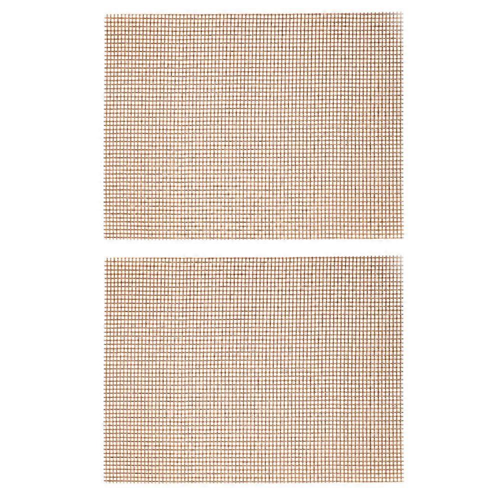 Bbq Grill Mesh Mat for Baking 2Pcs Non Stick Brown Cooking Mats