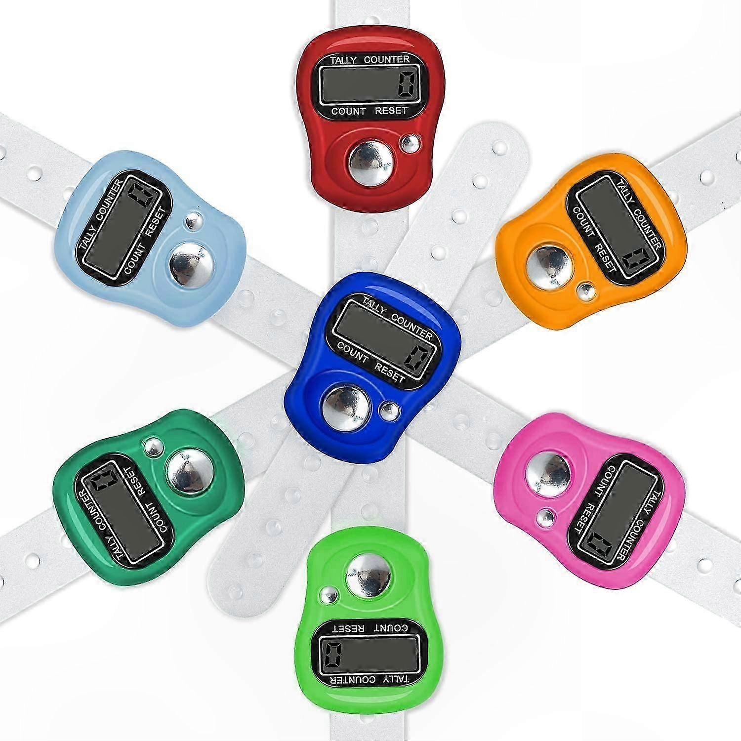 Resettable LCD Digital Finger Counter, 7-Pack Handheld Tally Device with 5-Digit Display for Tracking and Counting
