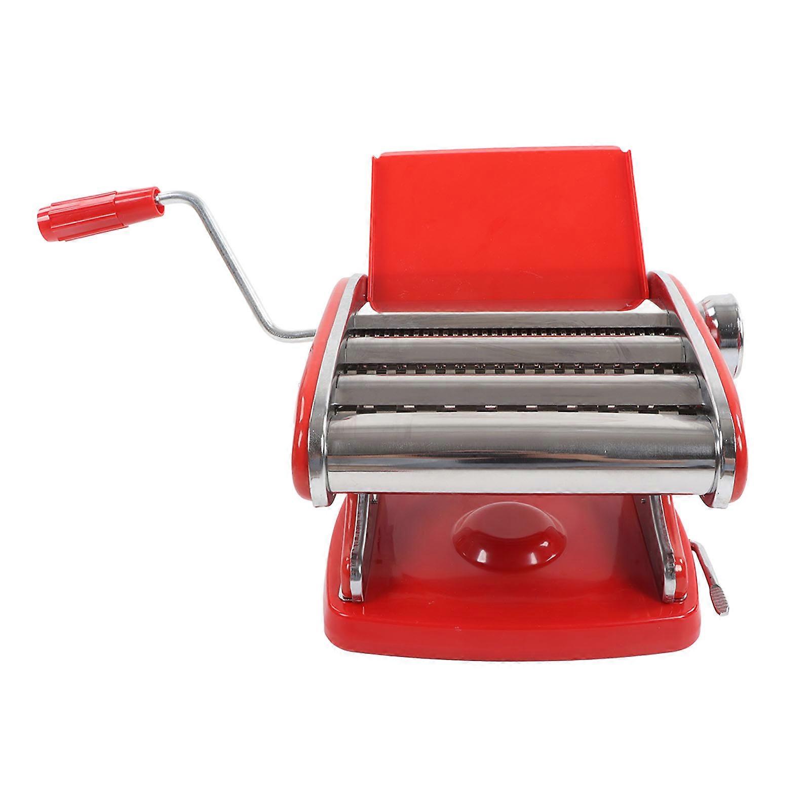 Multifunction Hand Crank Pasta Maker with 3 Blades & Red Suction Cup