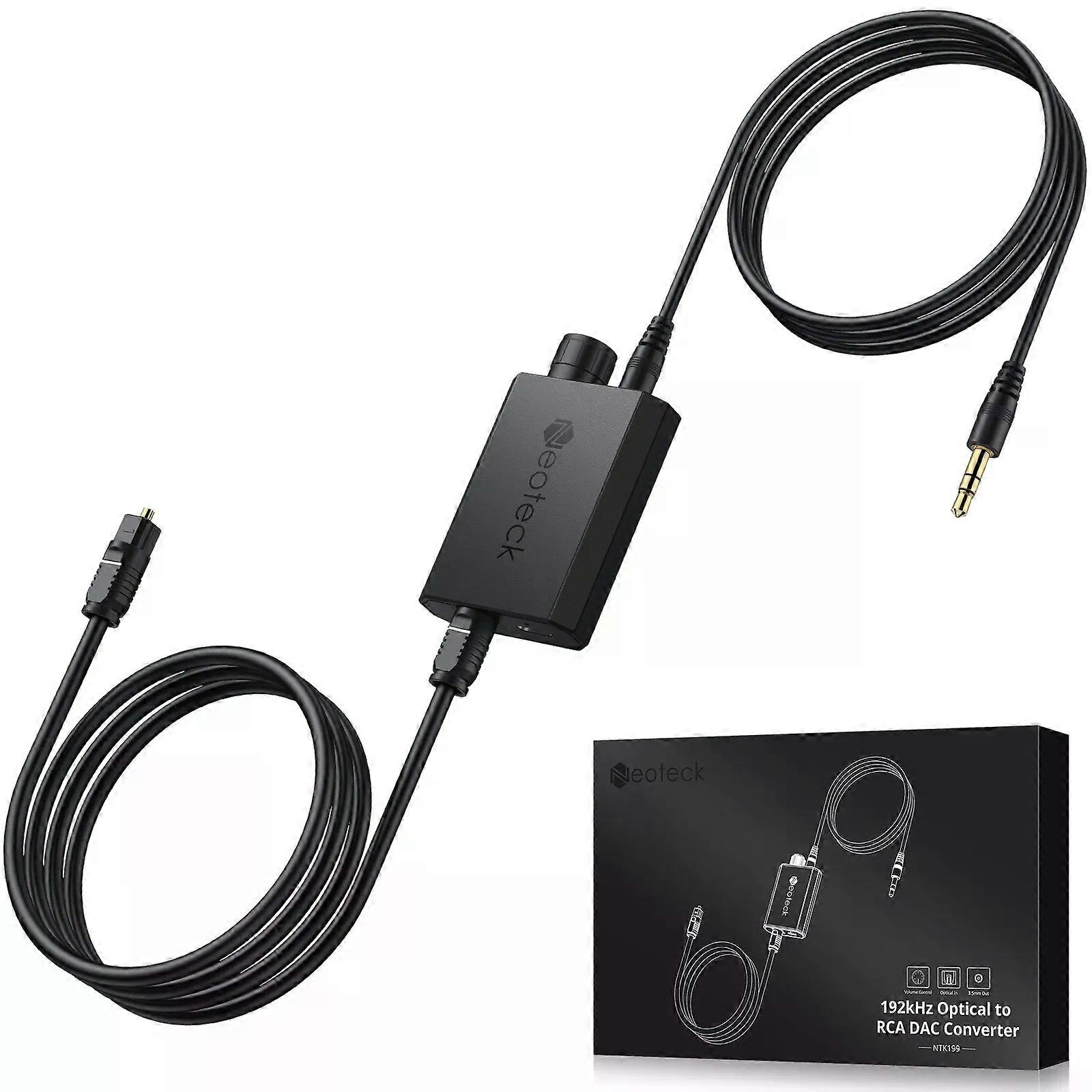 Neoteck 192kHz Digital to Analog Converter Optical SPDIF to RCA 35mm Amplifier