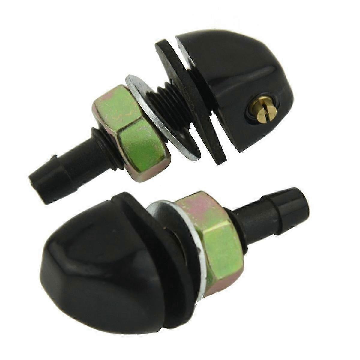 2 pcs Black Plastic Windshield Washer Nozzle For Pair