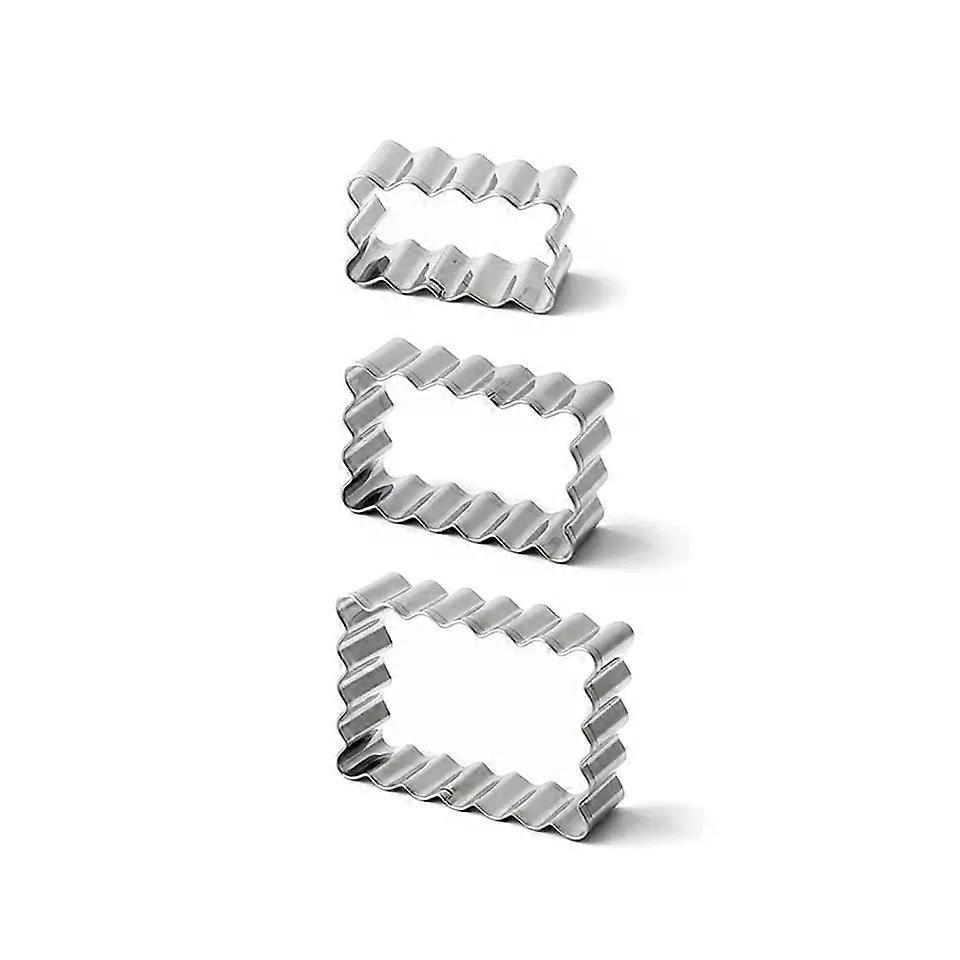 Square Cookie Cutter, 3pcs Stainless Steel Rectangle Biscuit Baking Molds