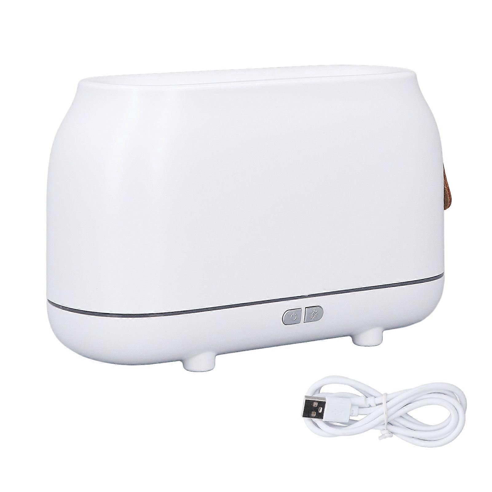 180ml Flammendiffusor Luftbefeuchter, Cool Mist Luftbefeuchter mit Flammenlicht, USB Flammenluftdiffusoren für Schlafzimmer, Büro, Weiß