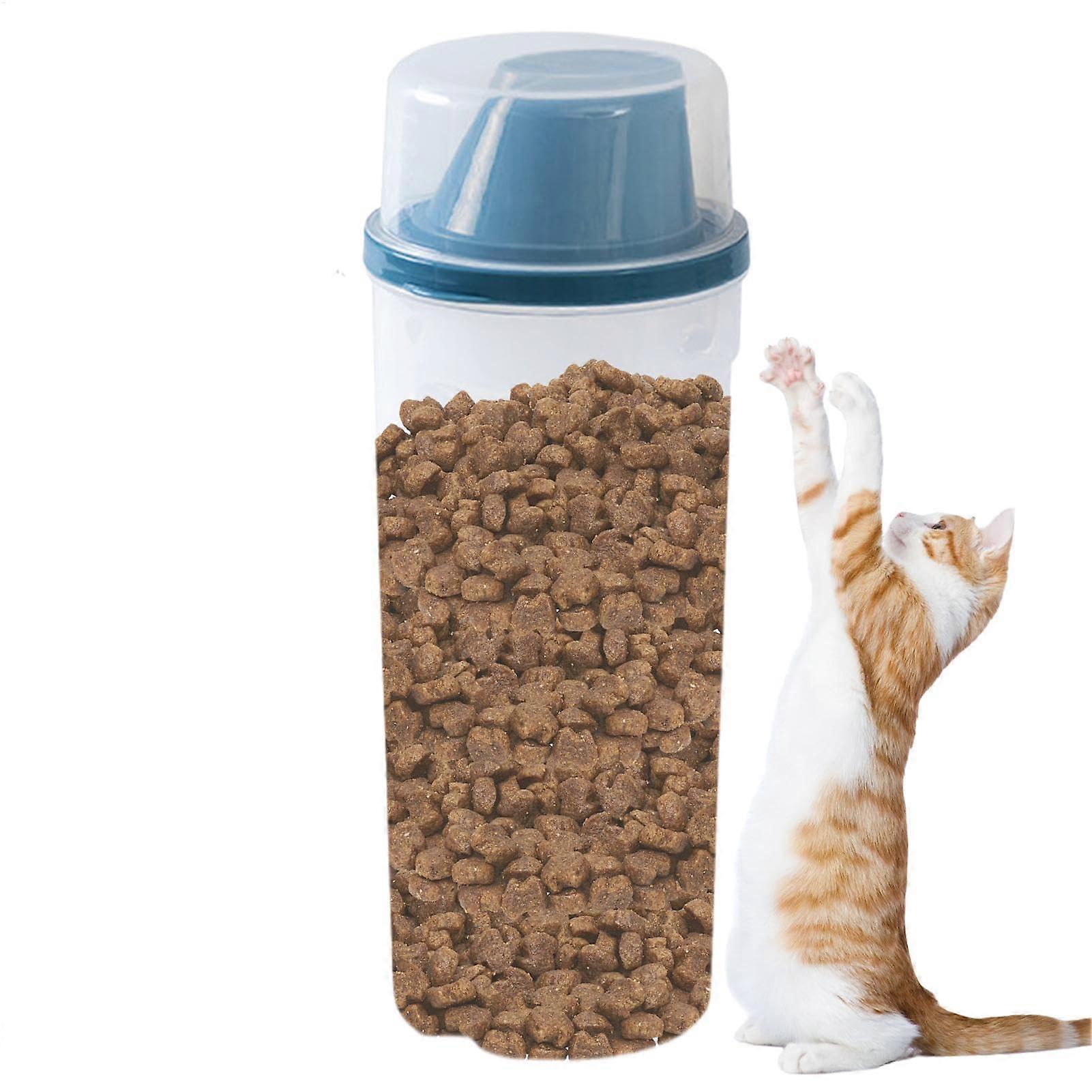 Cat Food Airtight Container 2x Multifunctional Dog Snacks Containers With Pour Spout 1500ml Blue