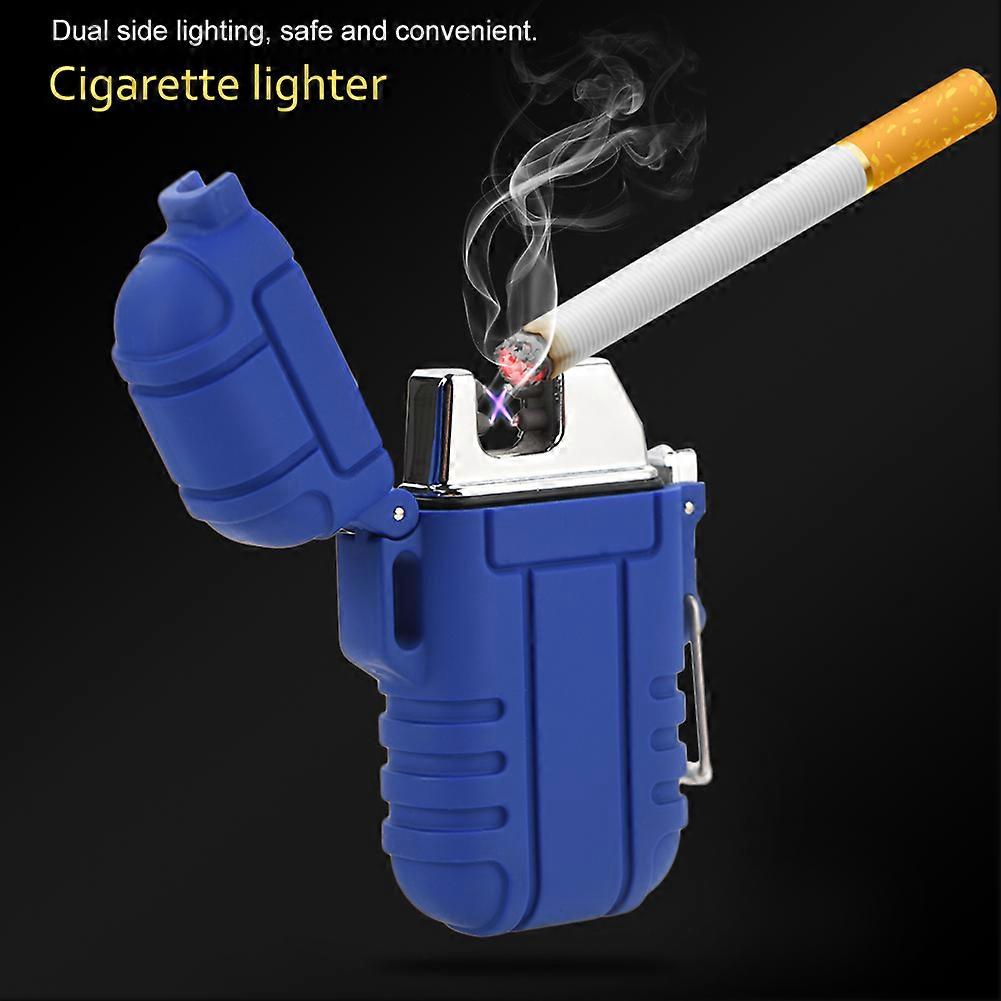 USB Rechargeable Waterproof Mini Electric Dual Arc Lighter Blue