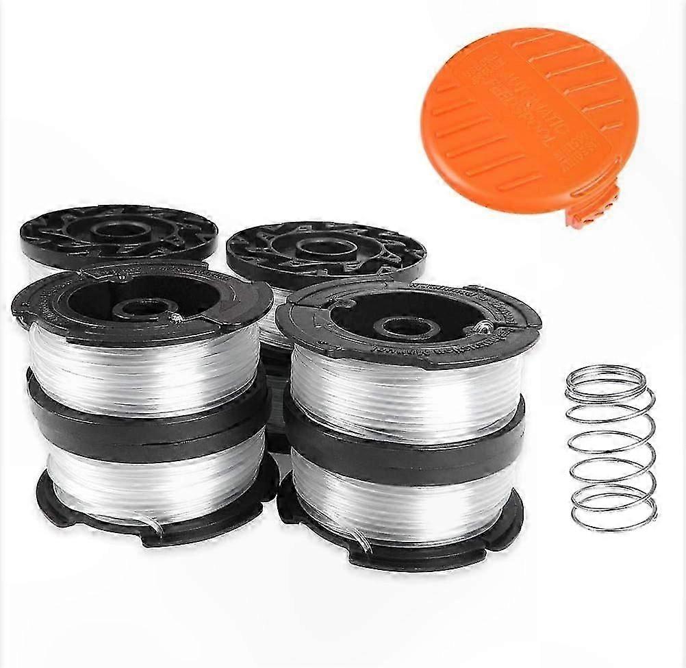 9m x 1.6mm Nylon Thread Spools with Cover and Spring for Strimmer, Pack of 8