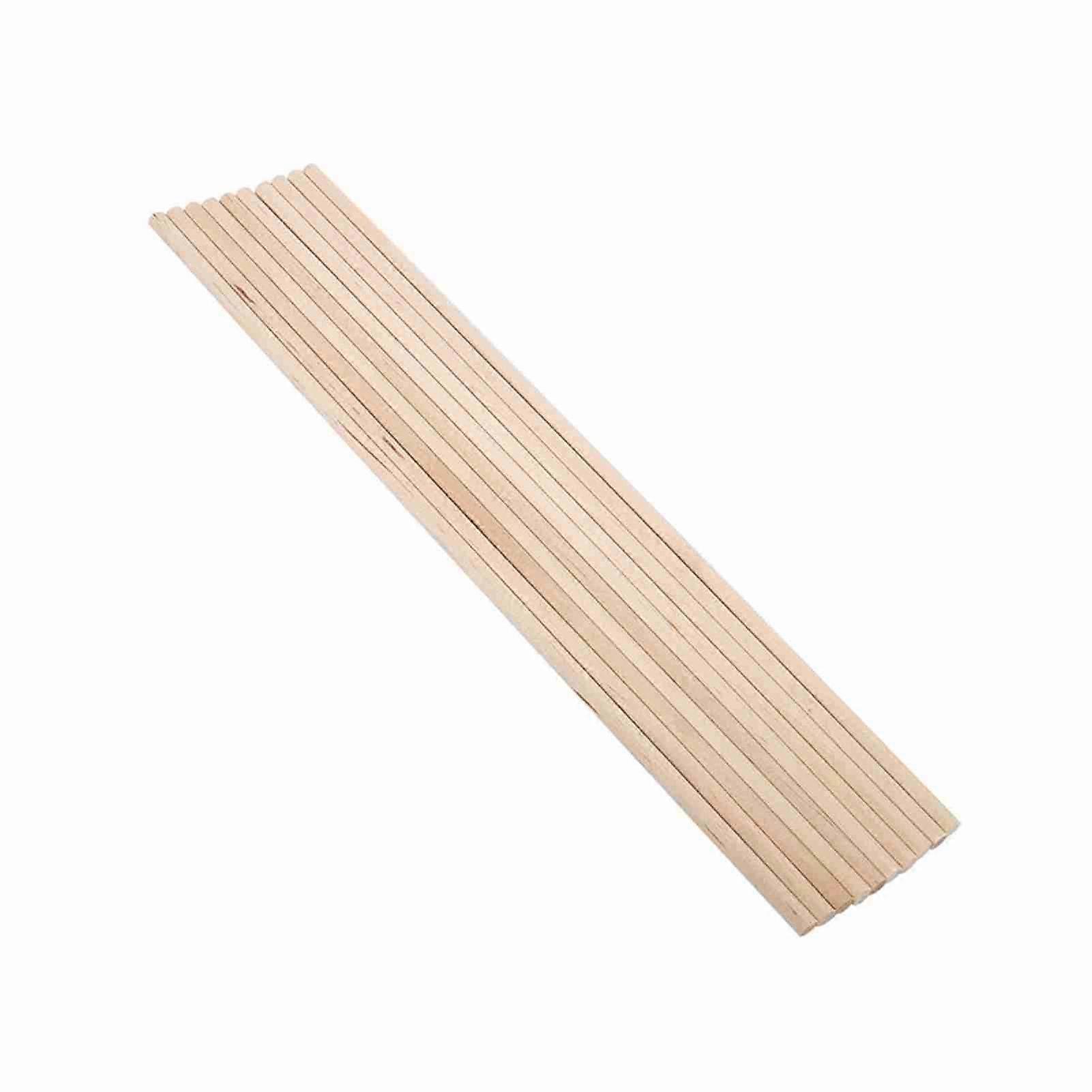 10pcs DIY Wooden Arts Craft Sticks Dowels Pole Rods Sweet Trees Wood Tool 0.6CM*30CM