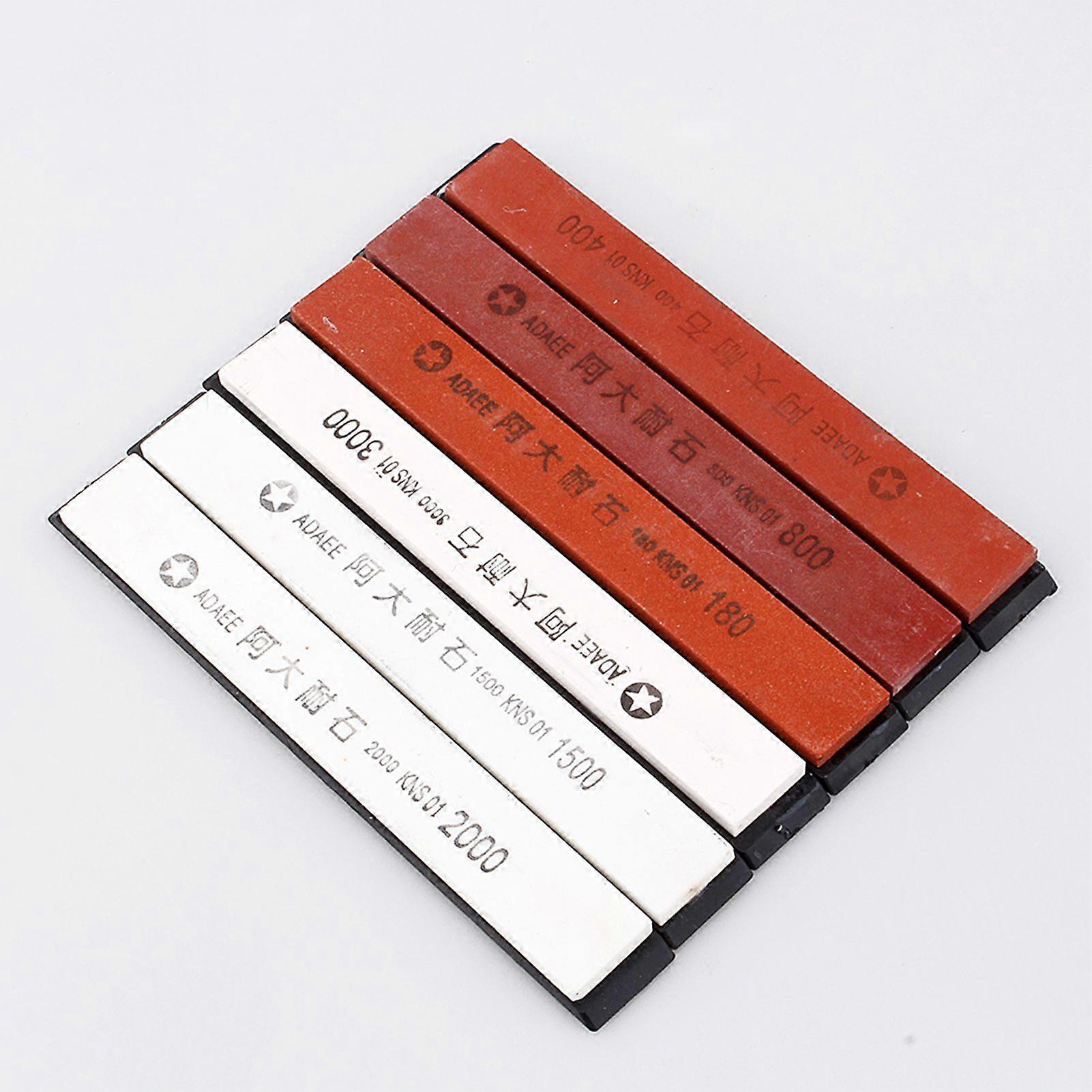6Pcs/Set Whetstone Sharpening Stones Set Grit 180# 400# 800# 1500# 2000# 3000# for Kitchen