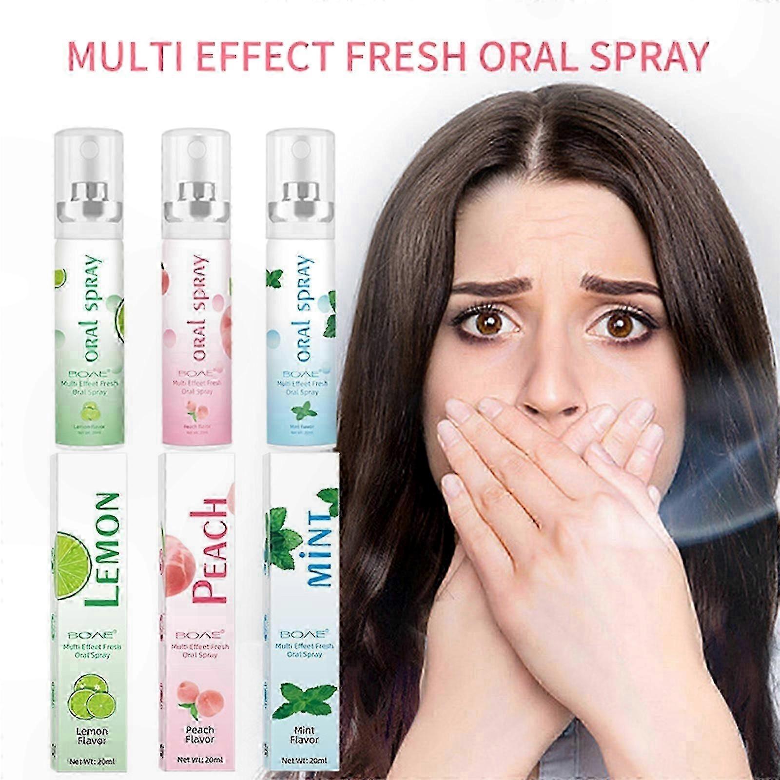 Moisturizing Oral Spray with Lemon and Peach Essence for Fresh Breath and Dry Mouth Comfort