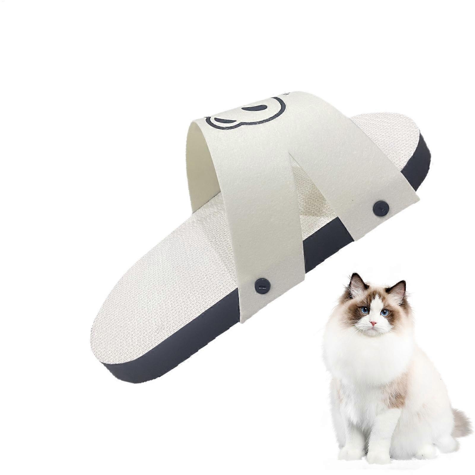 Cat Scratcher Toy Solid Slippers Shape Scratching Pads Panda Pattern For Small Medium Large Kitten