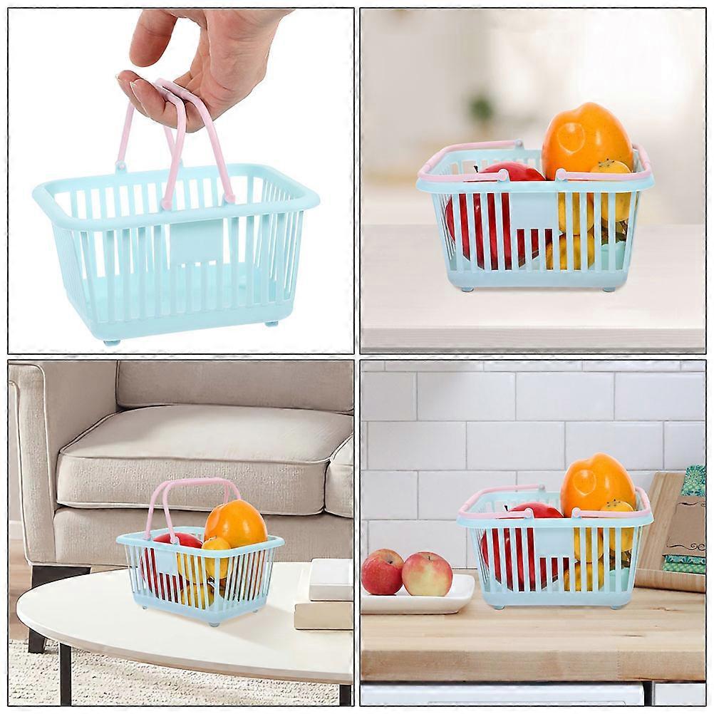 Mini Picnic Basket with Handle for Storage Sky-Blue 5Pcs Multipurpose Baskets